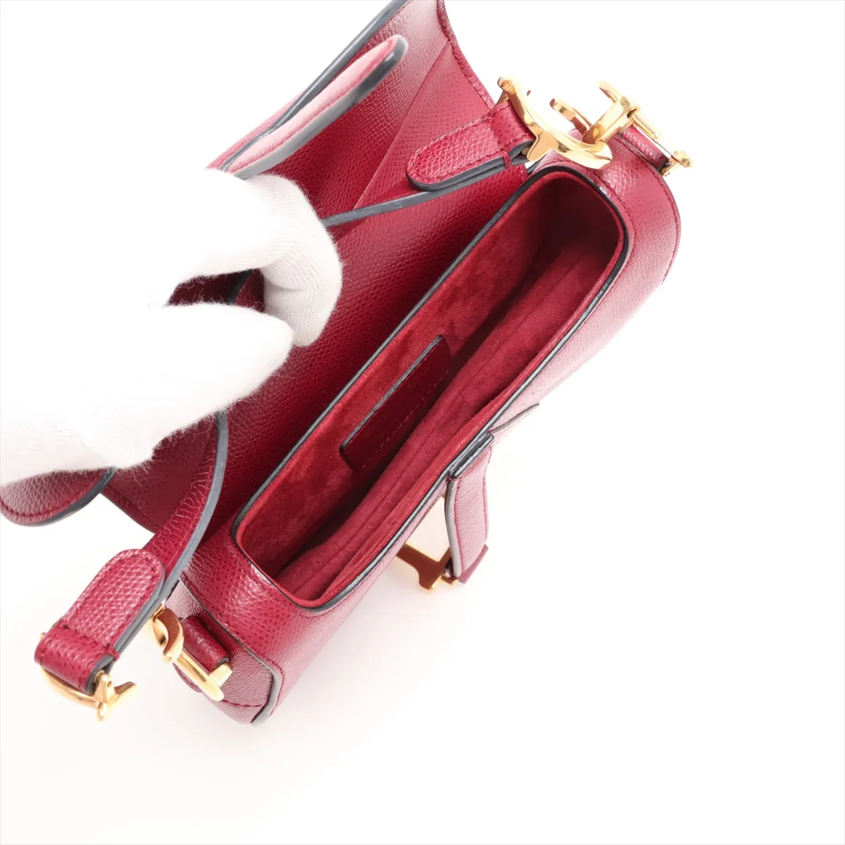 Saddle Bag Leather Handbag Bordeaux — view 7
