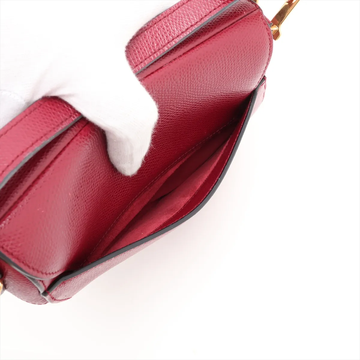 Saddle Bag Leather Handbag Bordeaux — view 8