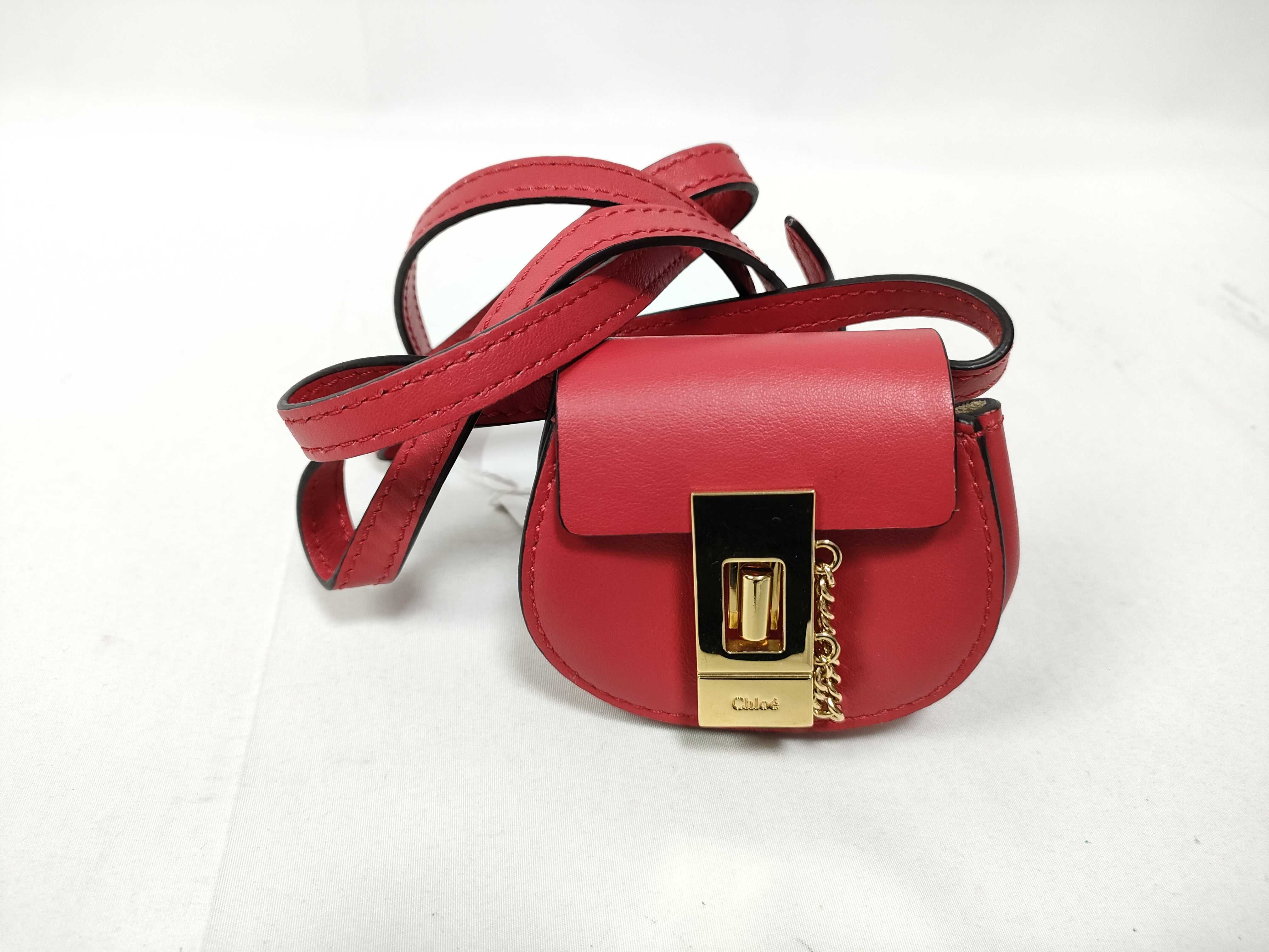 mini bracelet shoulder bag, red