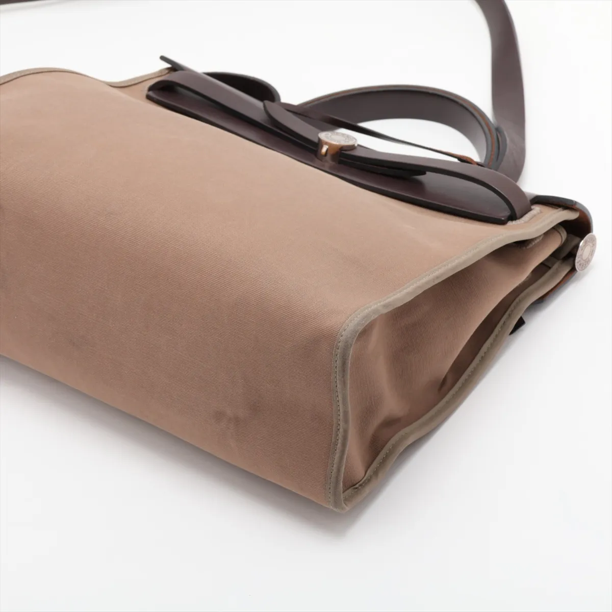 Herbag Zip PM Toile Officier x Vache Hunter Brown Silver Hardware T:2015 — view 3
