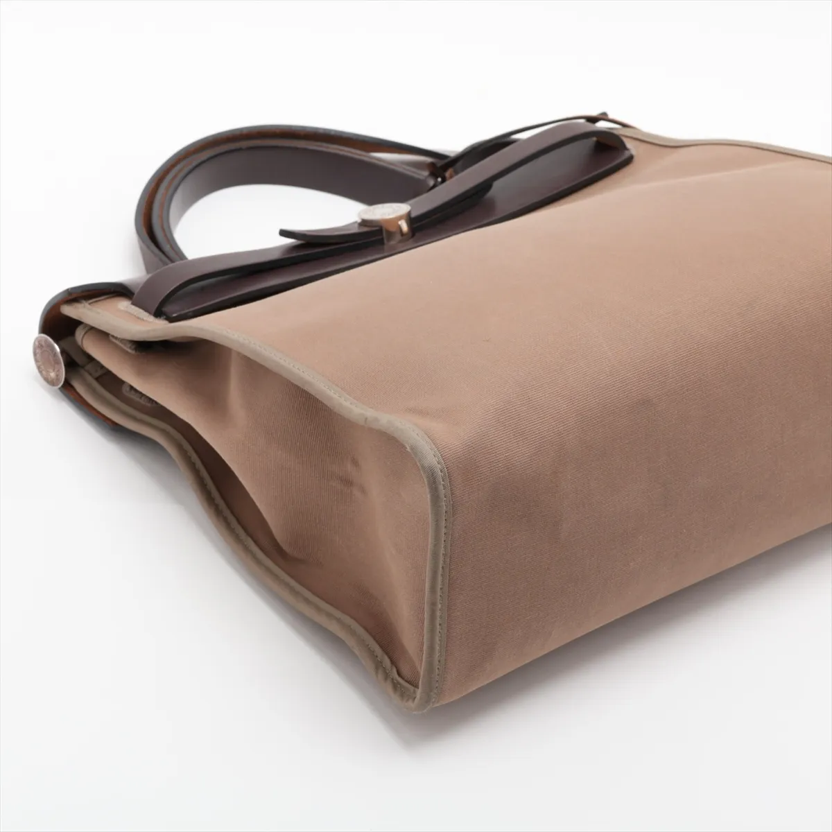 Herbag Zip PM Toile Officier x Vache Hunter Brown Silver Hardware T:2015 — view 4