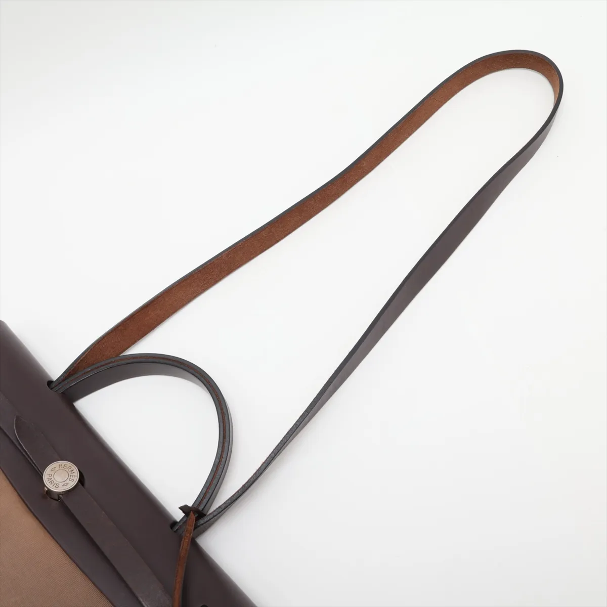 Herbag Zip PM Toile Officier x Vache Hunter Brown Silver Hardware T:2015 — view 7