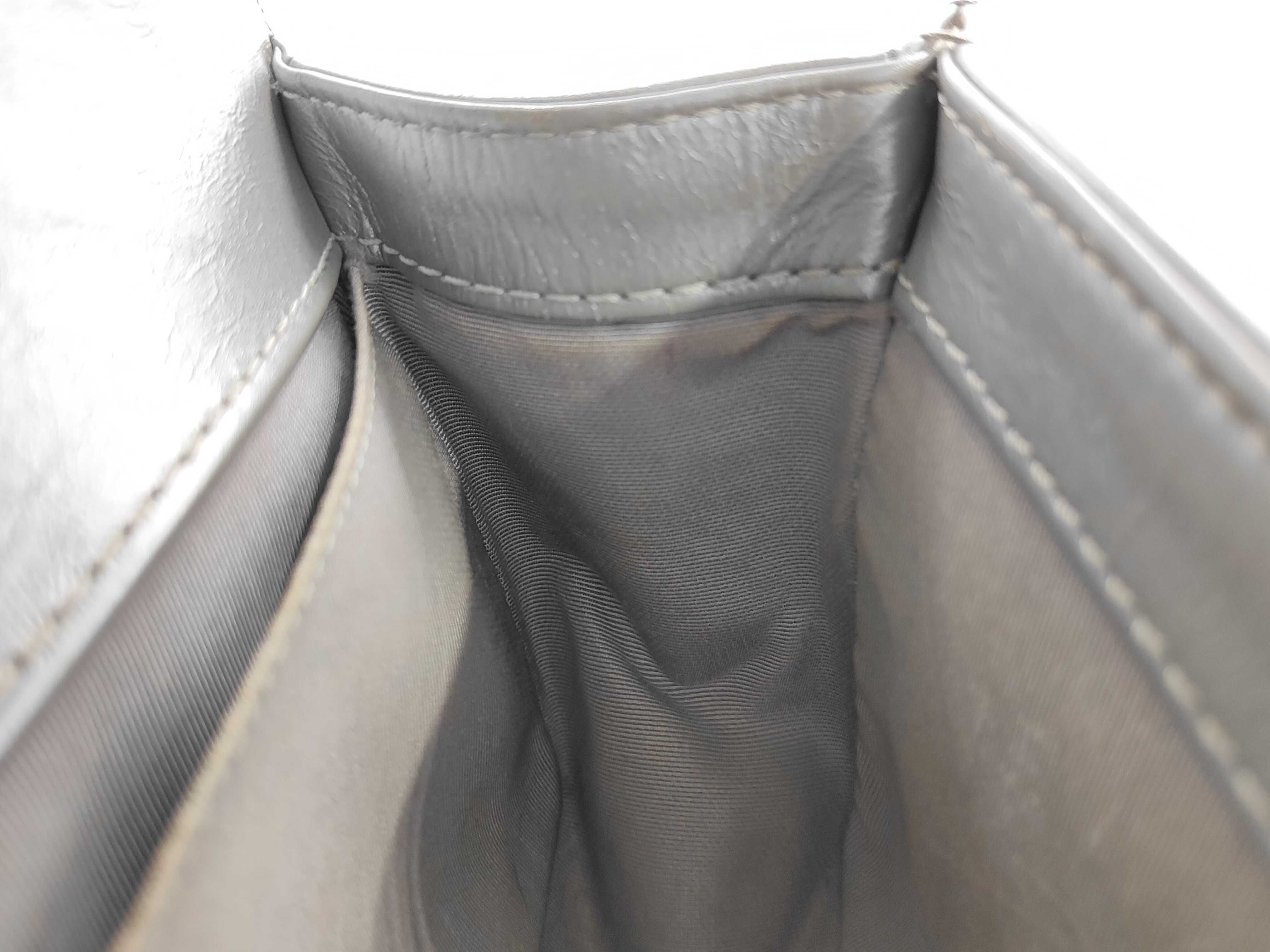 Boy Chanel Leather Chain Shoulder Bag, Metallic Silver — view 13