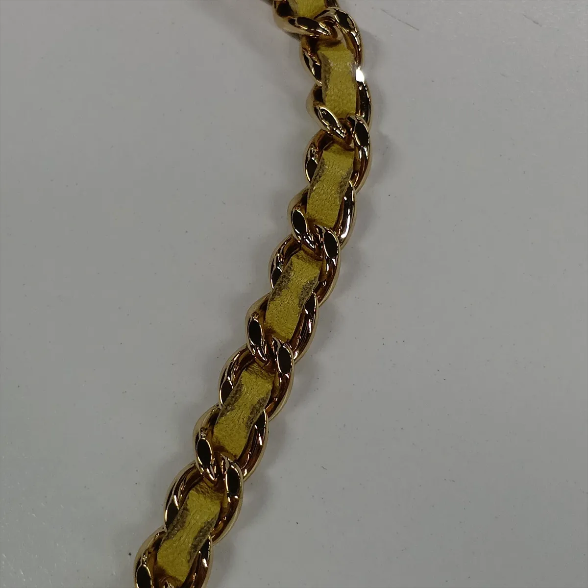 Matelassé Lambskin Chain Shoulder Bag, Yellow, Gold Hardware, 25351407, Serial Number 25 — view 15