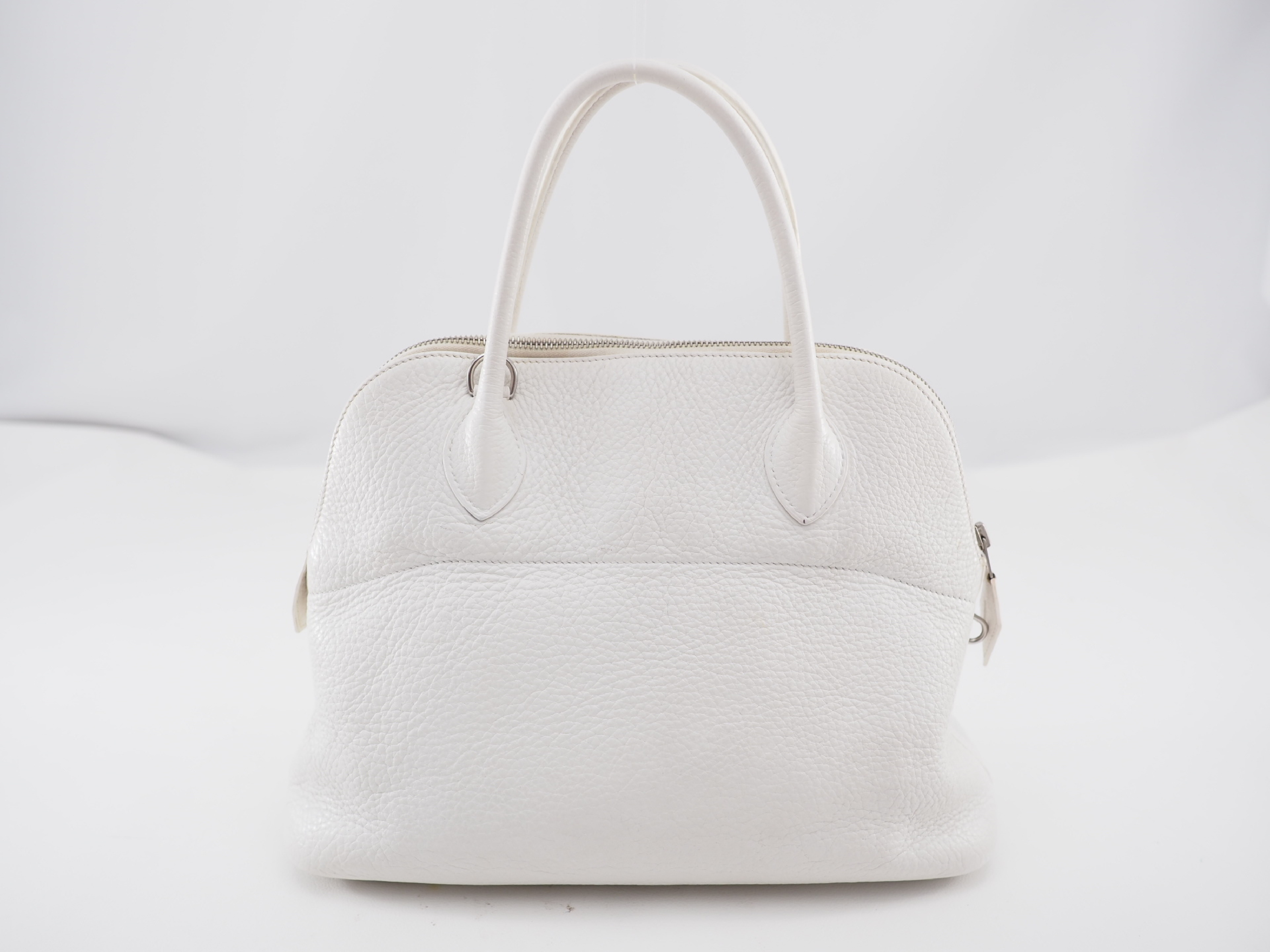Bolide 31 White Handbag with Silver Hardware — view 2
