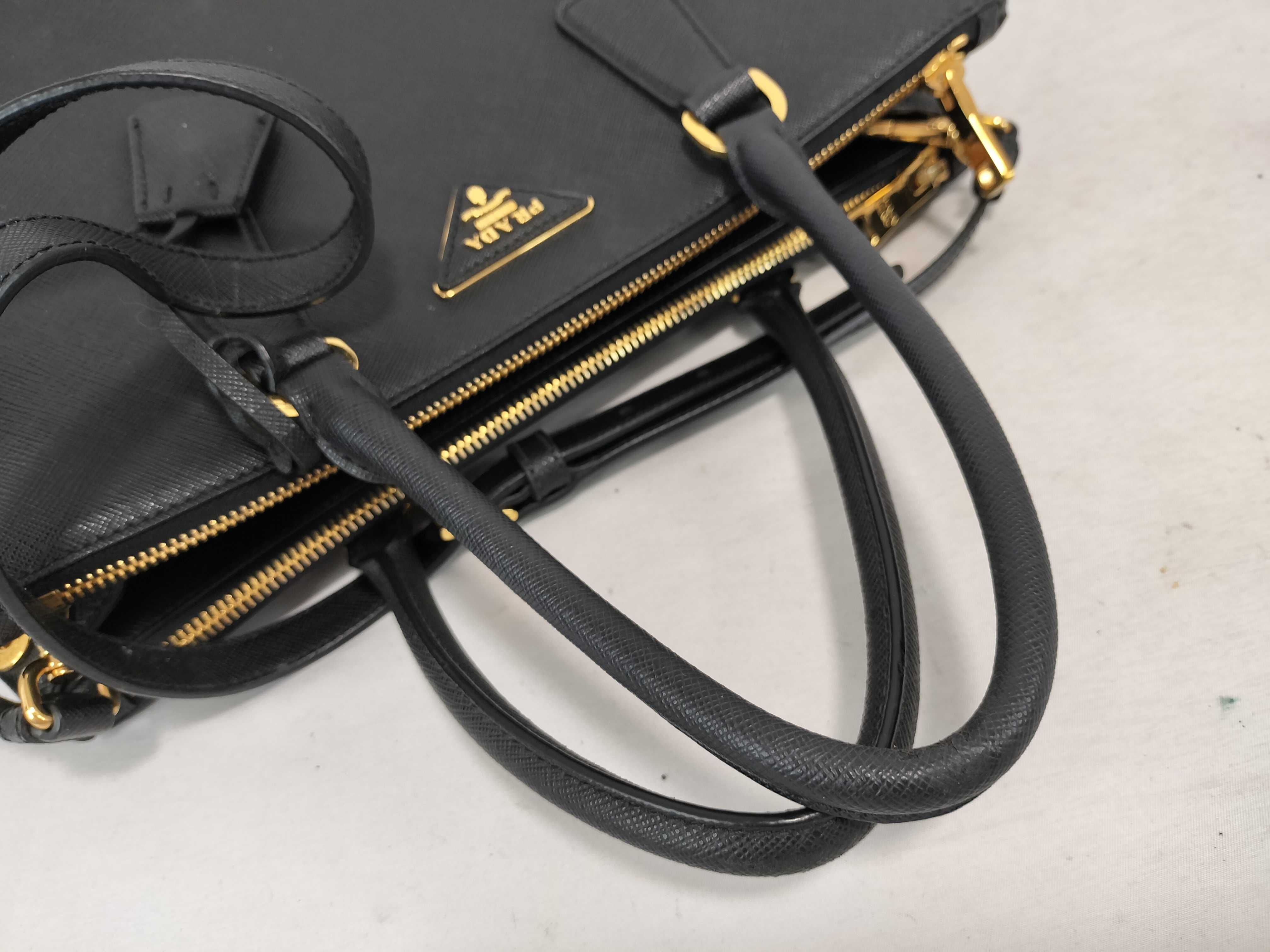 Saffiano Lux Galleria Leather 2-Way Handbag, Black, 1BA274 (Handbag) — view 3