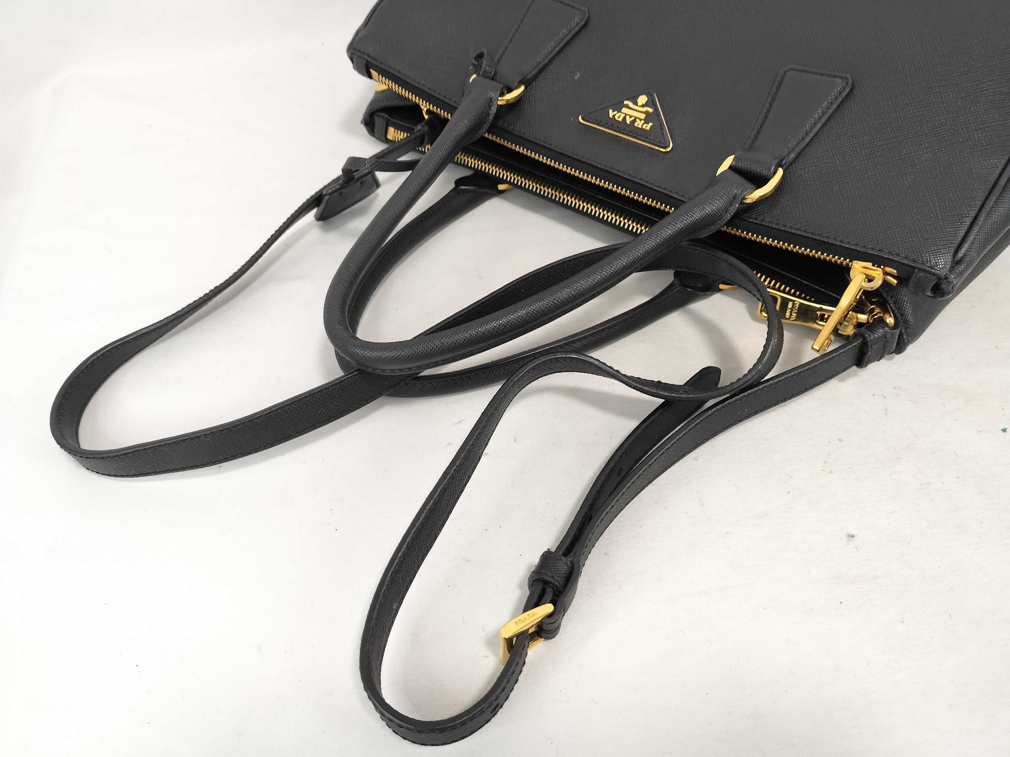 Saffiano Lux Galleria Leather 2-Way Handbag, Black, 1BA274 (Handbag) — view 6