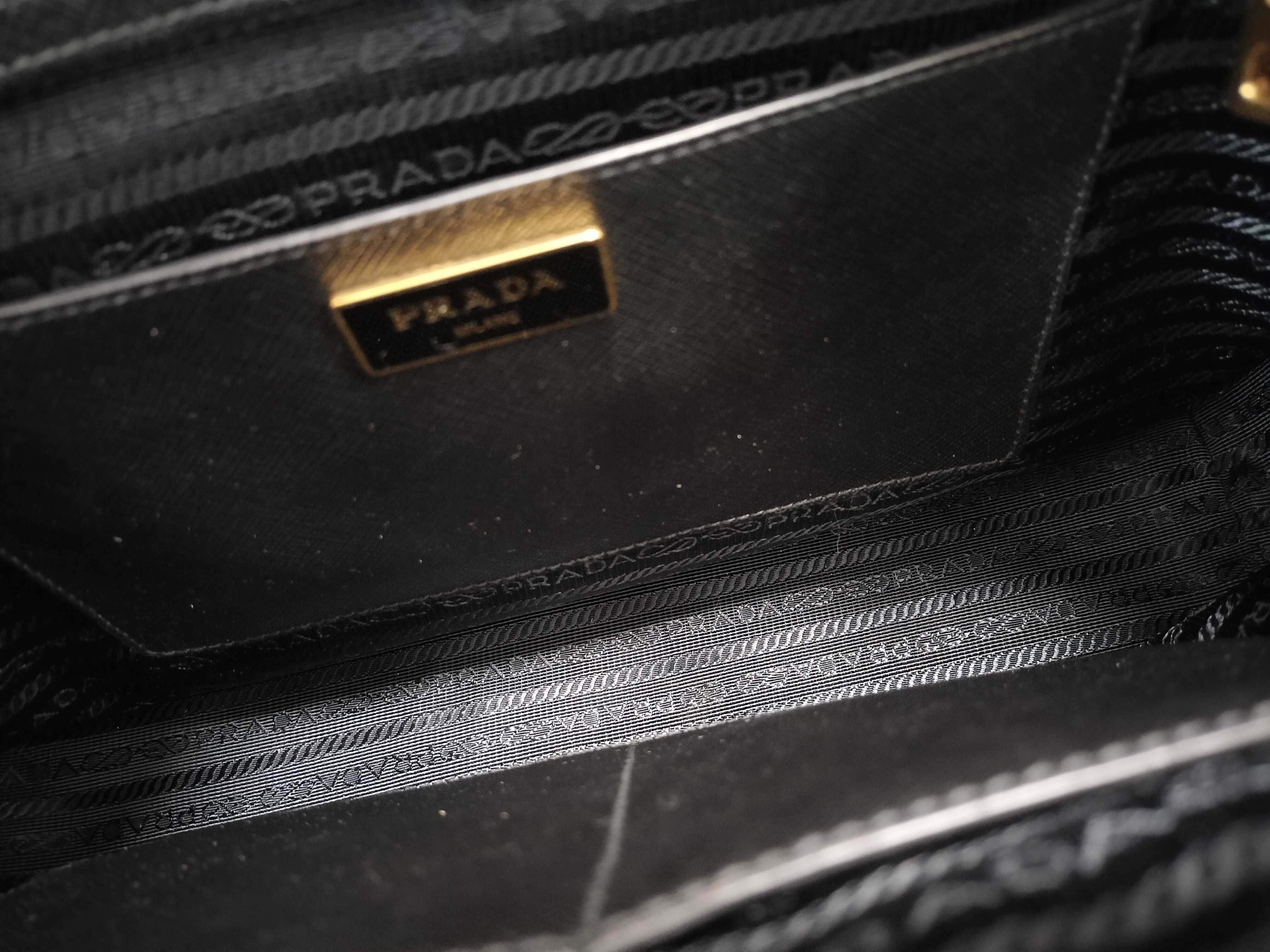 Saffiano Lux Galleria Leather 2-Way Handbag, Black, 1BA274 (Handbag) — view 10