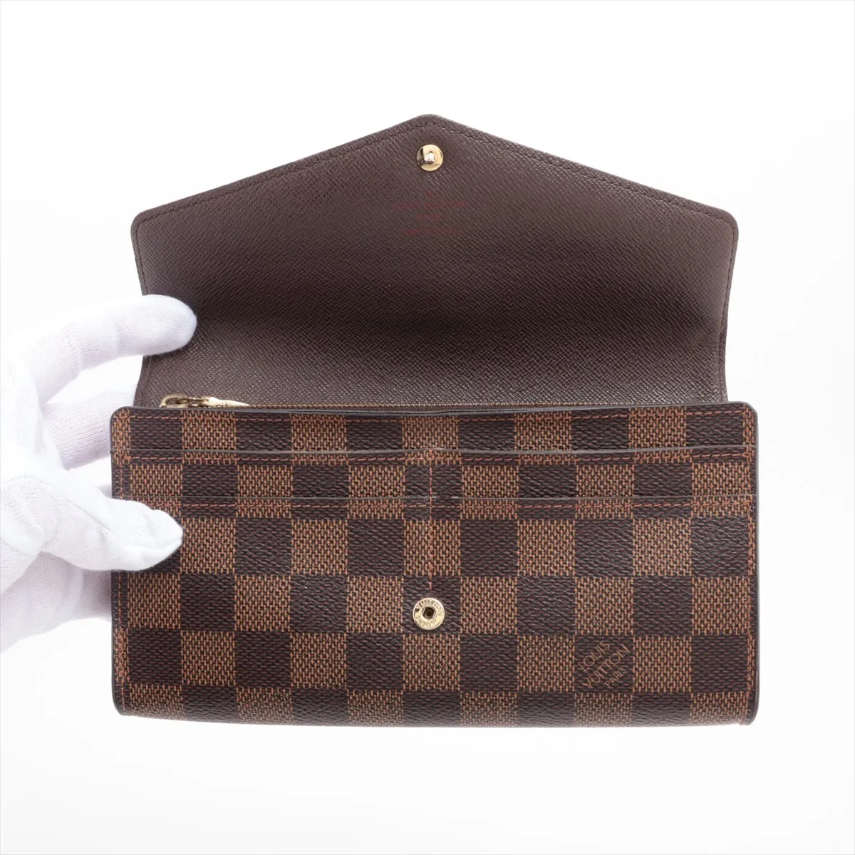 Damier Portefeuille Sarah N63209 CT3174 Brown Long Wallet — view 3