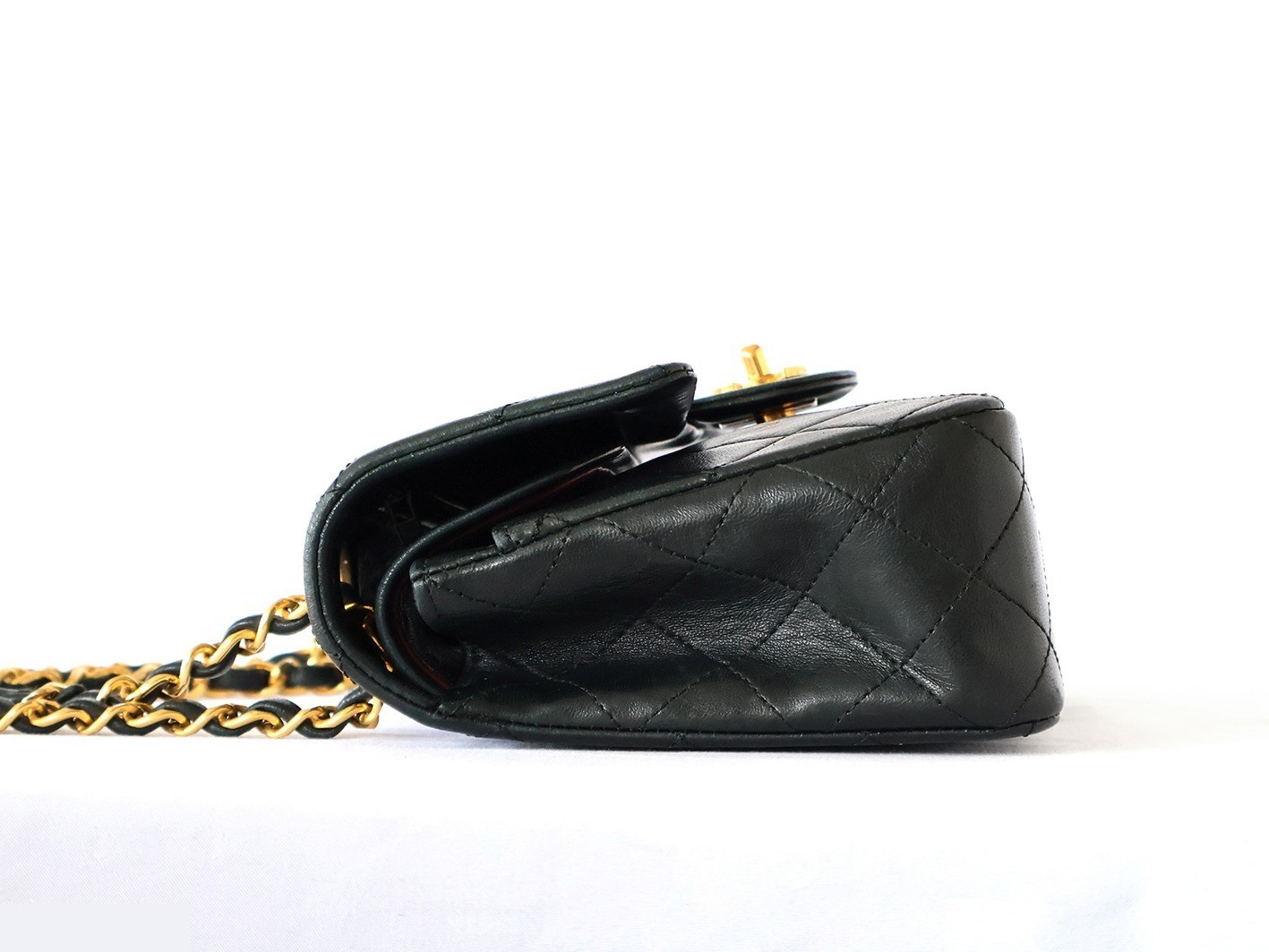Matelassé 23 Lambskin Double Flap Double Chain Shoulder Bag, Black — view 6