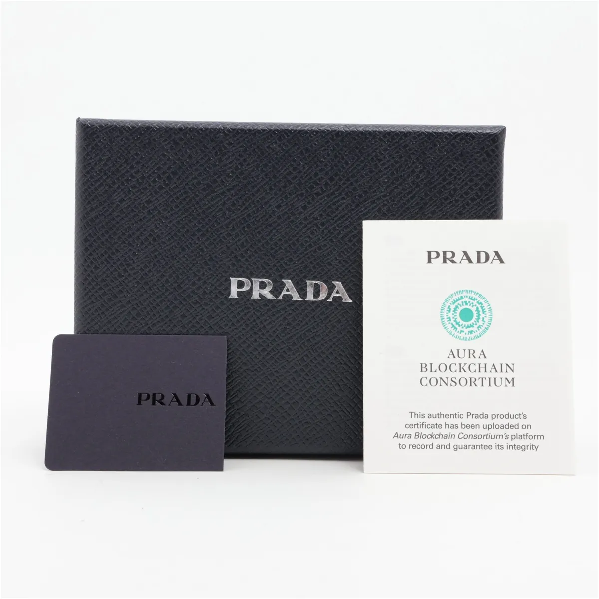 Triangle Logo 2MH042 Leather Compact Wallet, Black — view 9