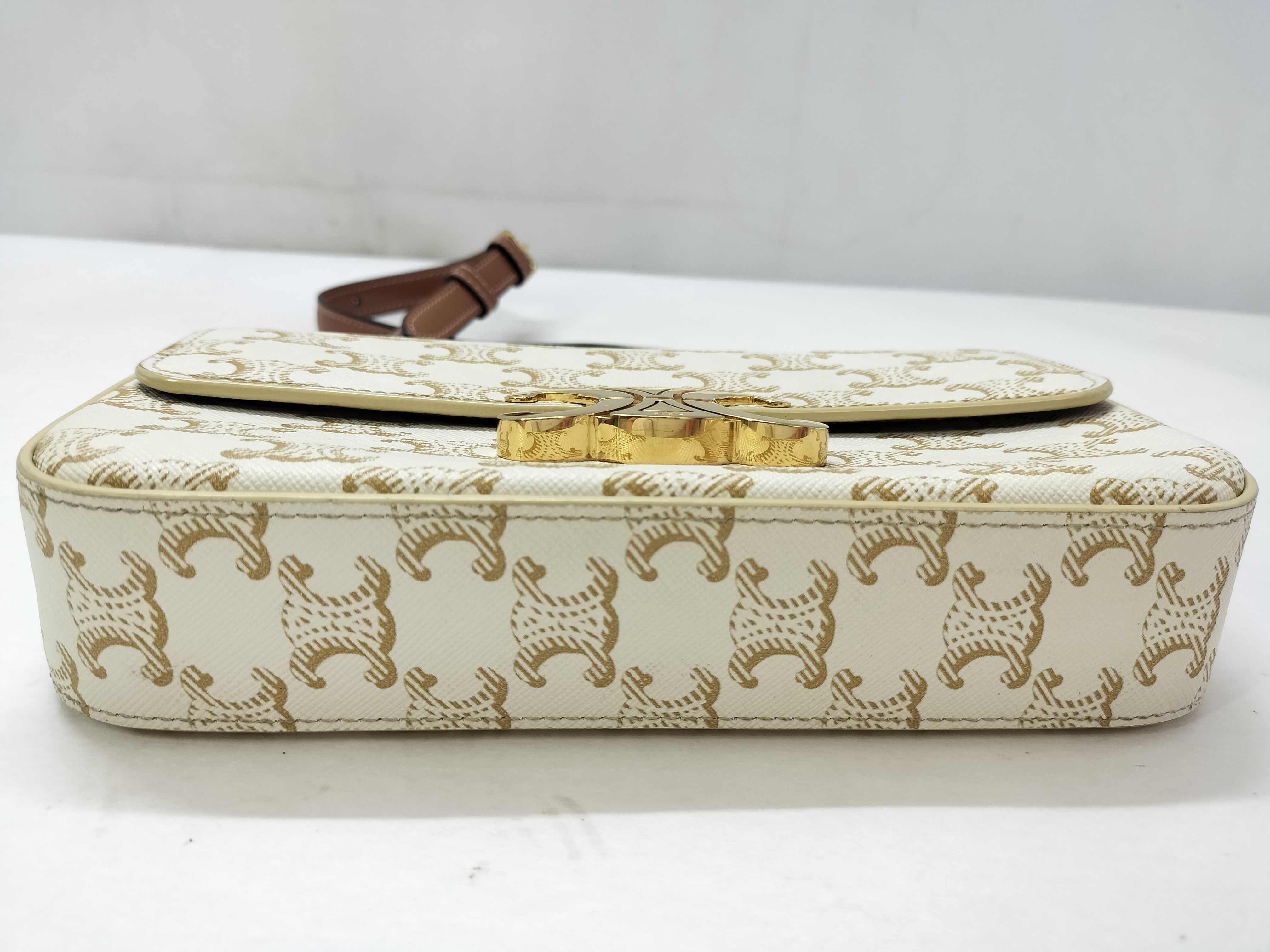 Claude Triomphe Ivory x Brown Shoulder Bag PVC x Leather Eye Handbag — view 14