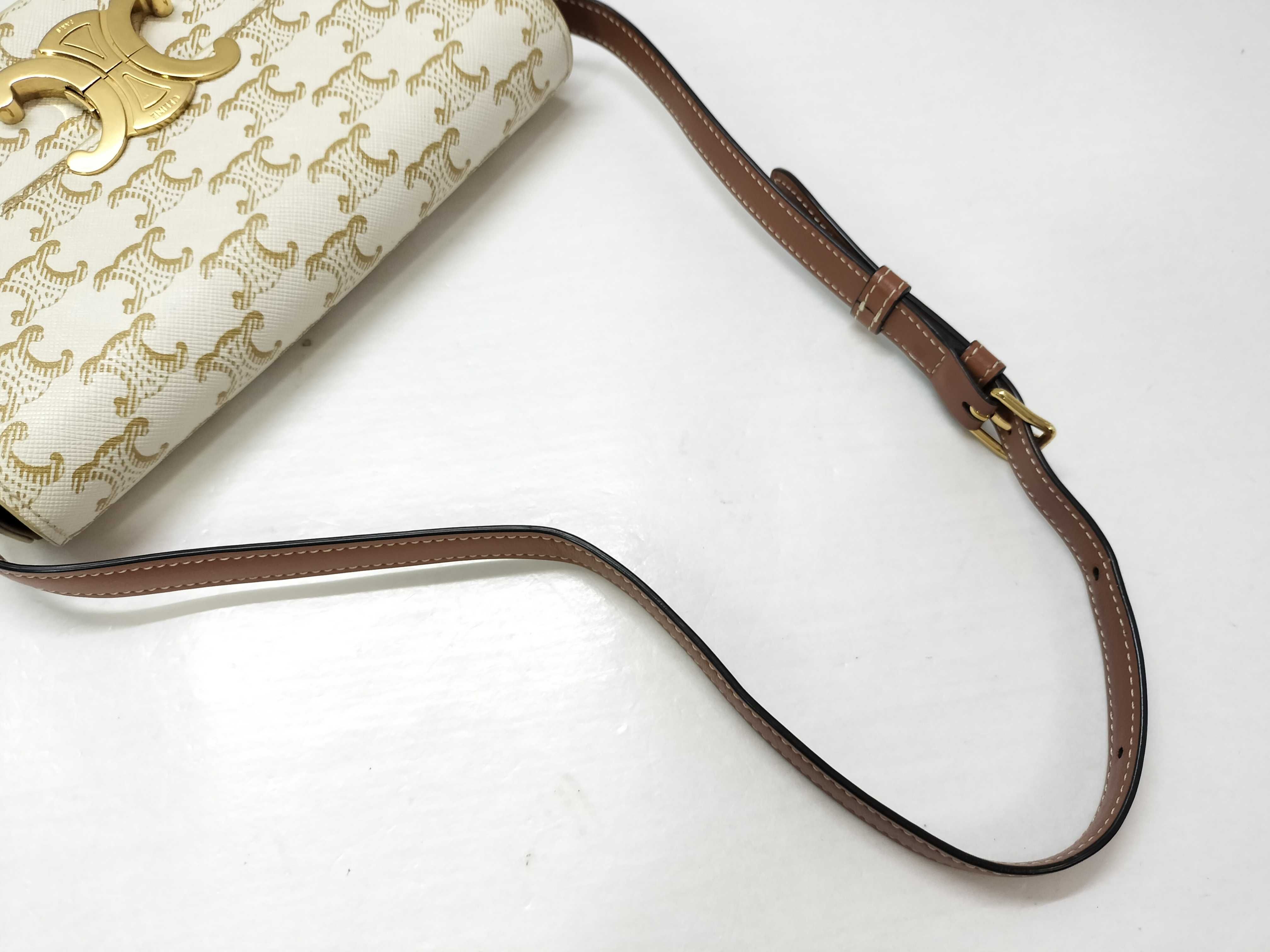 Claude Triomphe Ivory x Brown Shoulder Bag PVC x Leather Eye Handbag — view 3