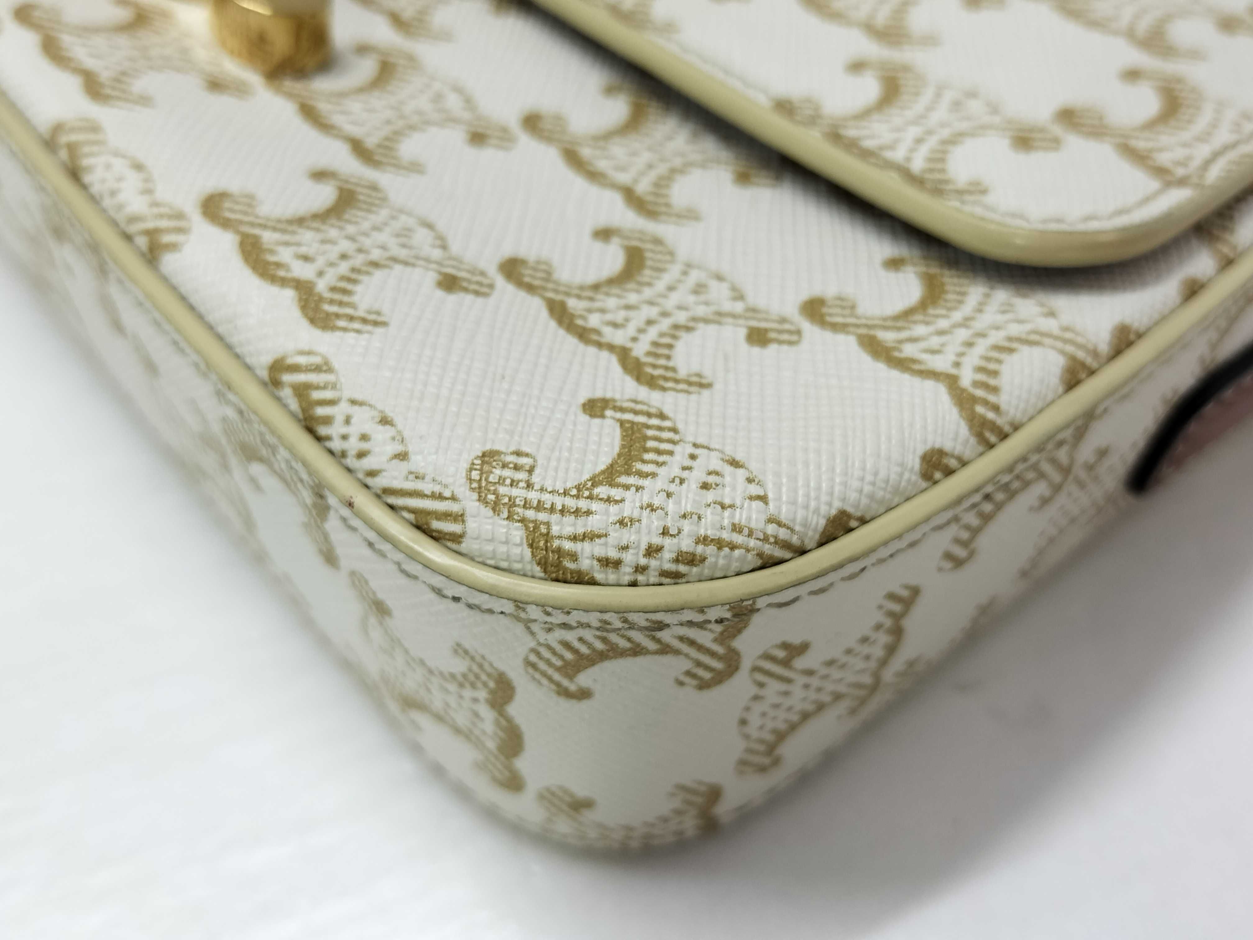 Claude Triomphe Ivory x Brown Shoulder Bag PVC x Leather Eye Handbag — view 6
