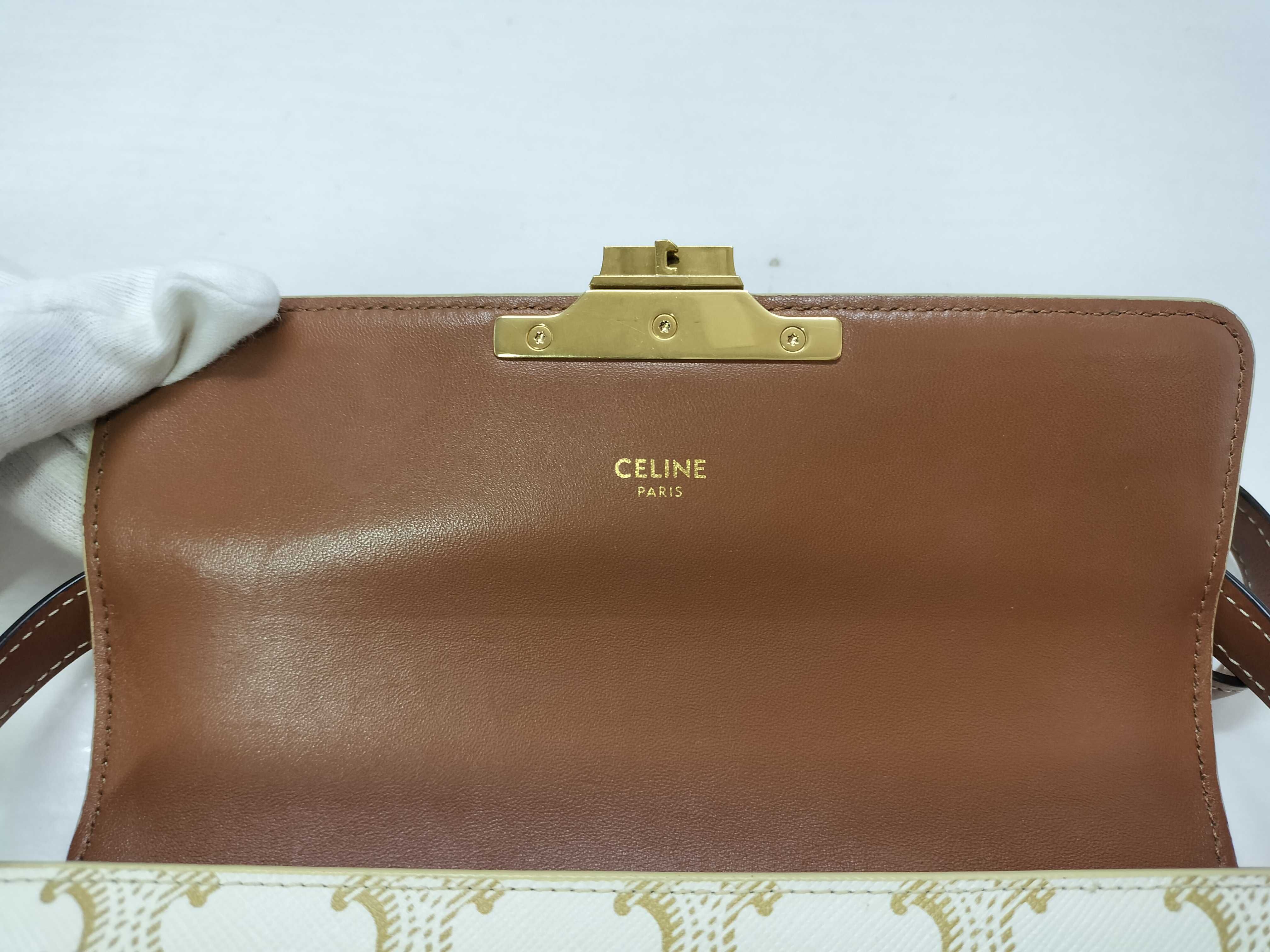 Claude Triomphe Ivory x Brown Shoulder Bag PVC x Leather Eye Handbag — view 10