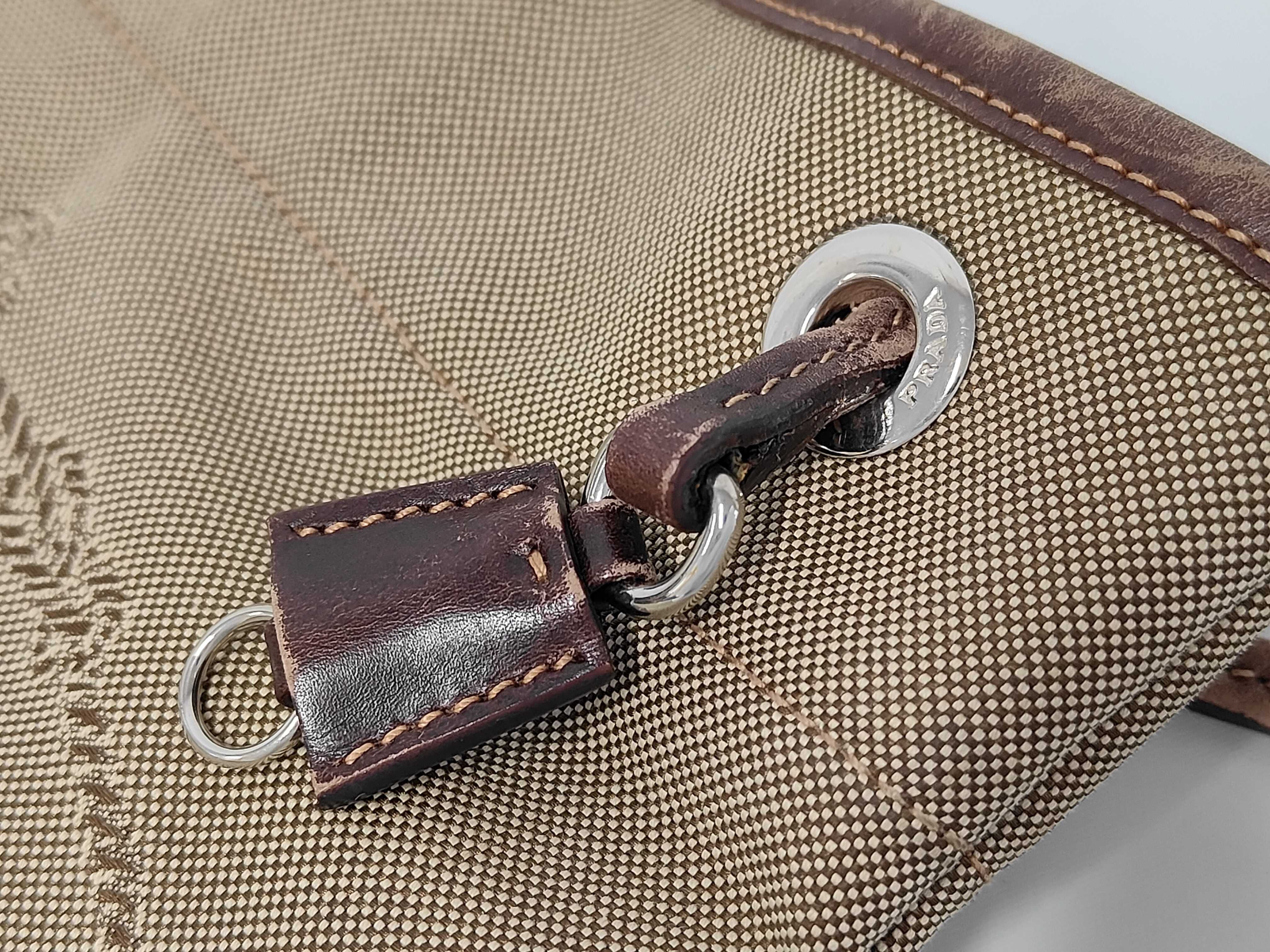 Logo Jacquard Brown Shoulder Bag — view 5