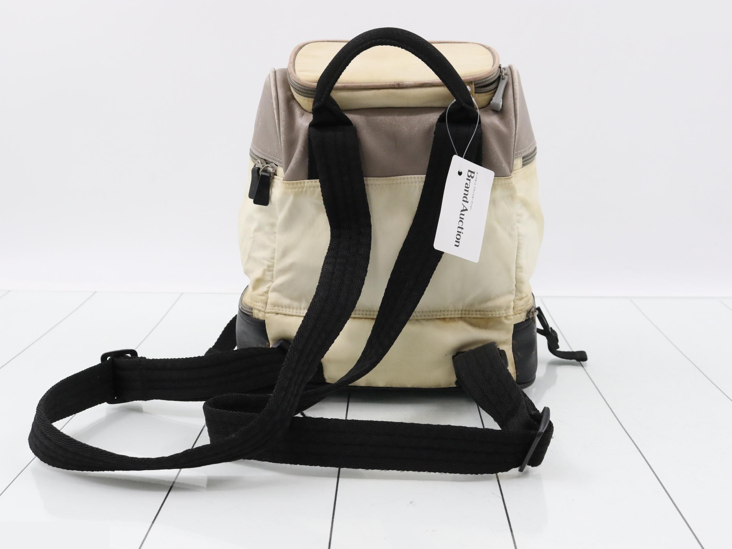 Sports line nylon/leather backpack, multicolor — view 2