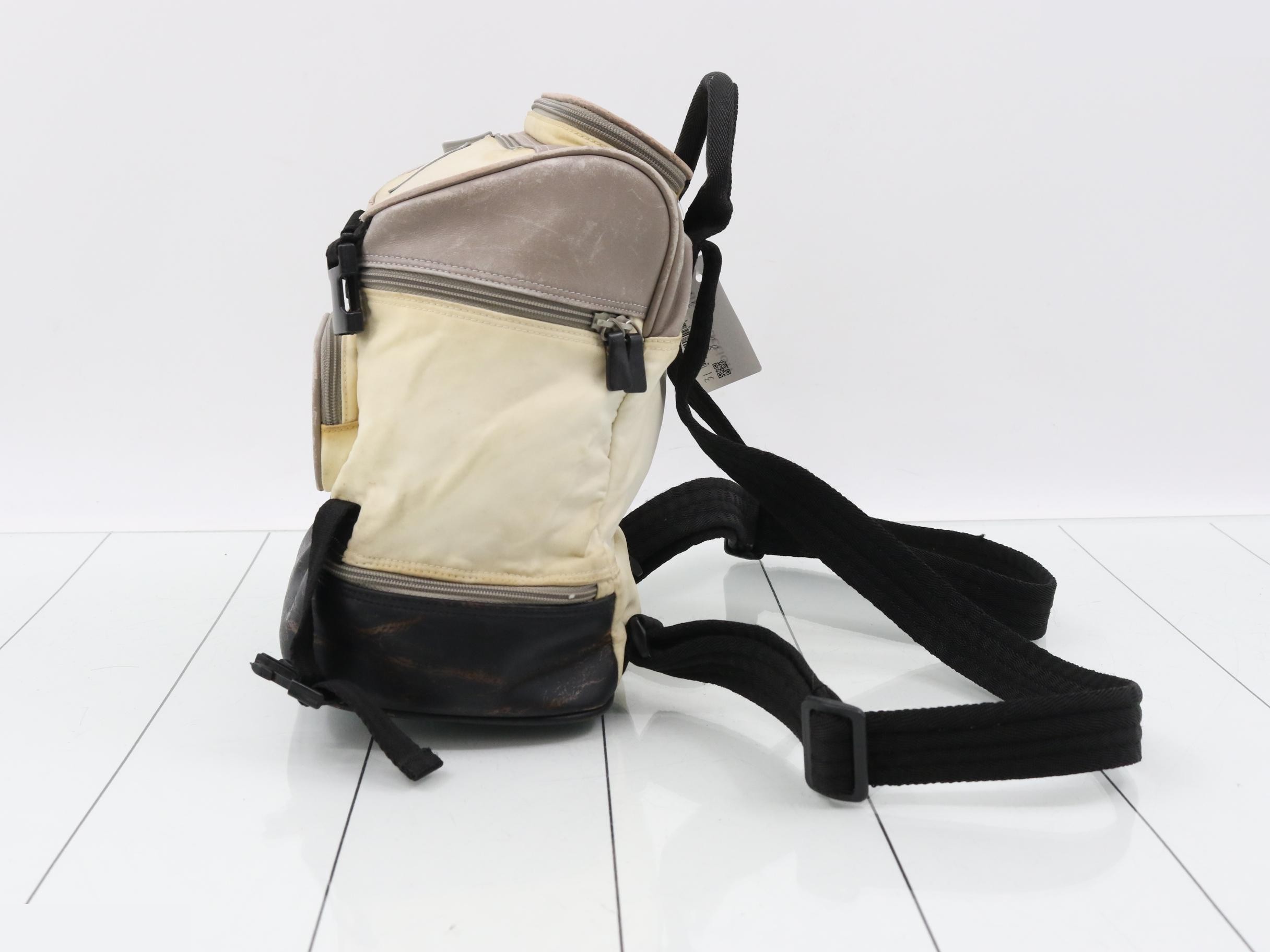 Sports line nylon/leather backpack, multicolor — view 3