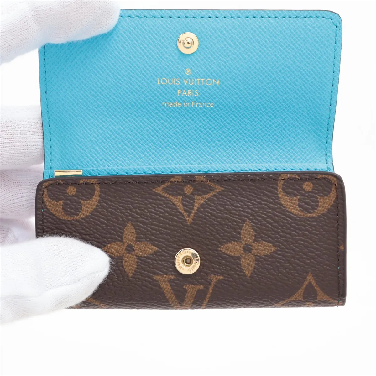 Monogram Multicles 4 M81939 Brown x Blue Key Case (RFID detected) — view 3