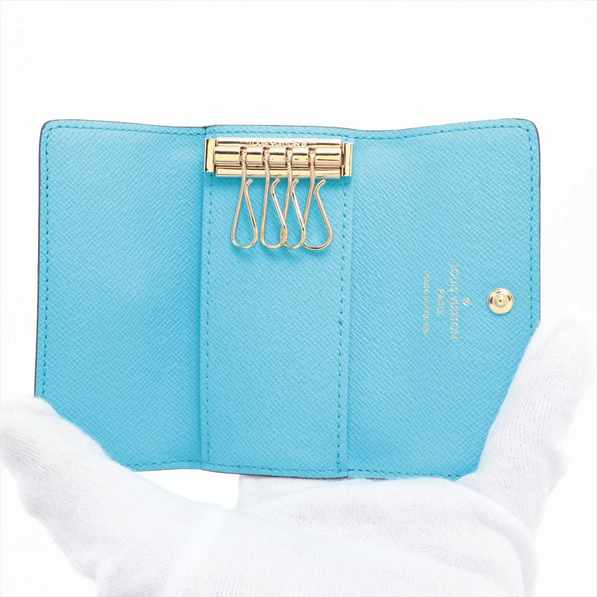 Monogram Multicles 4 M81939 Brown x Blue Key Case (RFID detected) — view 4
