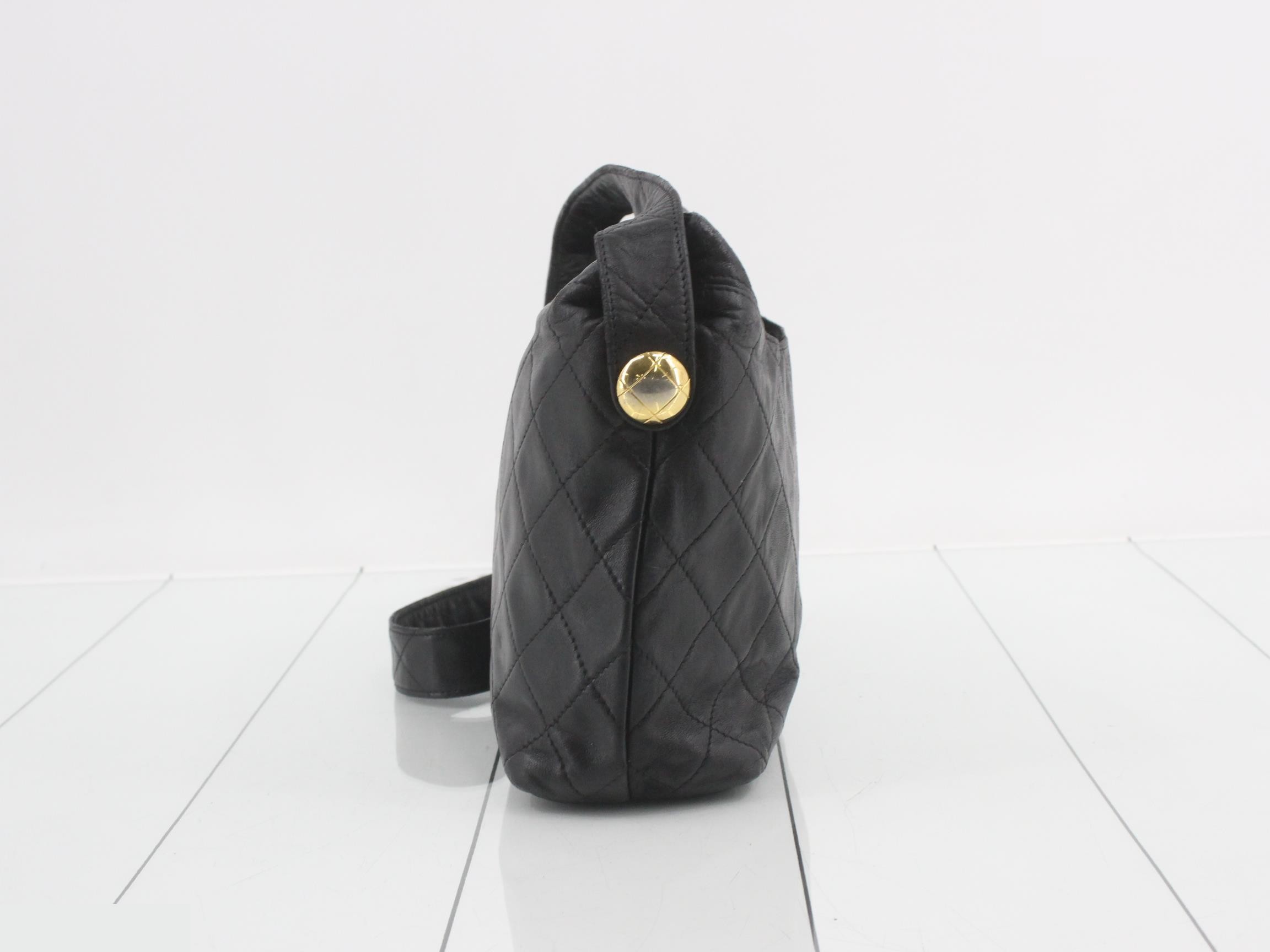 Matelassé bag with jeweled hardware, black. — view 3