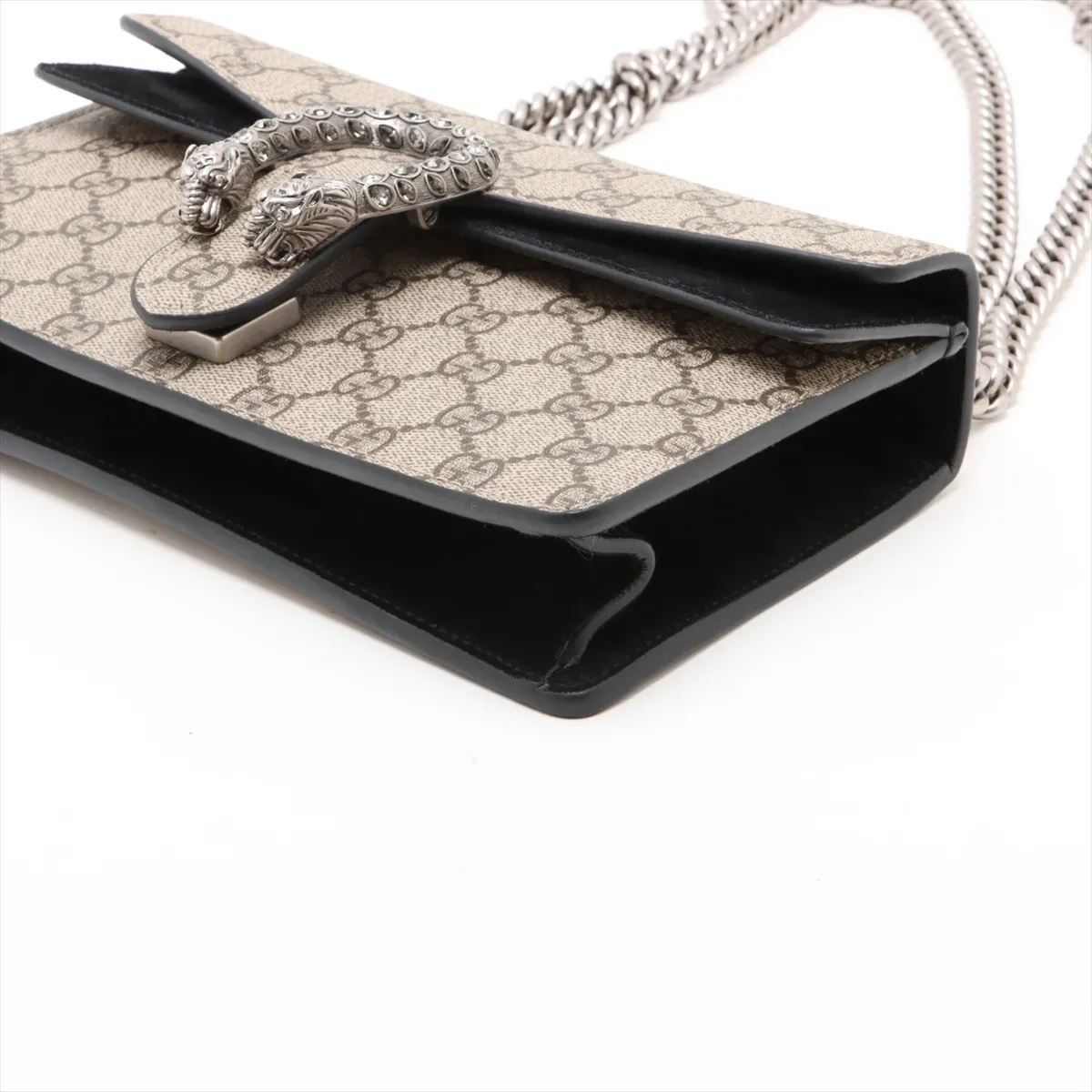 GG Supreme Dionysus PVC x Velour Chain Shoulder Bag, Beige x Black, 499623 — view 3