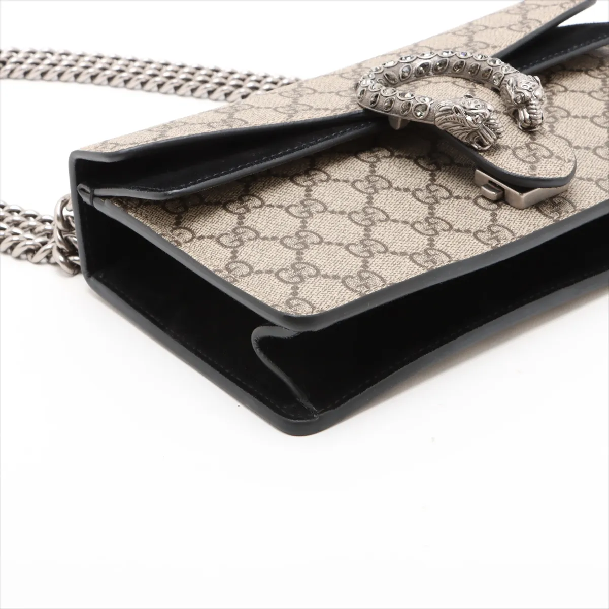 GG Supreme Dionysus PVC x Velour Chain Shoulder Bag, Beige x Black, 499623 — view 4