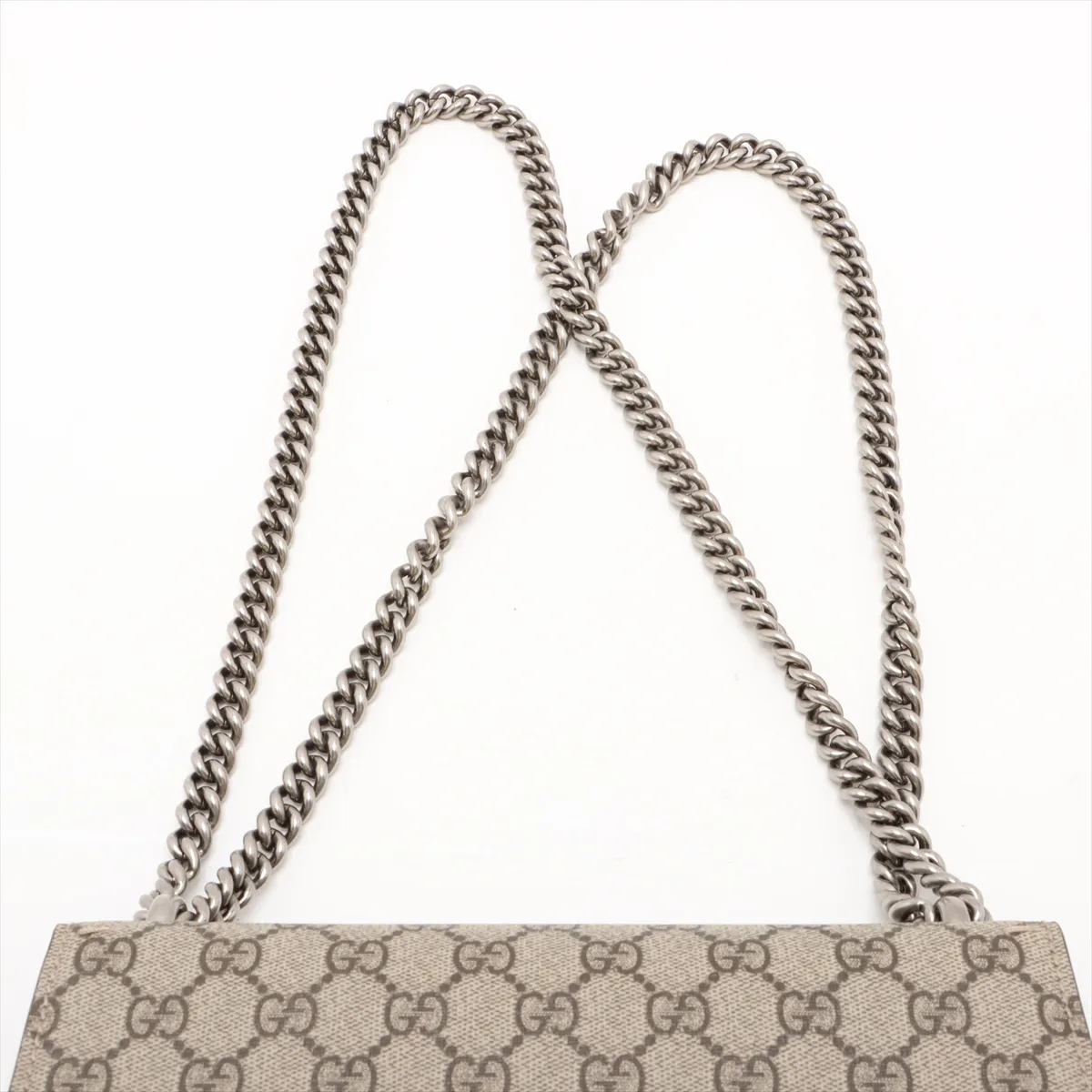 GG Supreme Dionysus PVC x Velour Chain Shoulder Bag, Beige x Black, 499623 — view 6