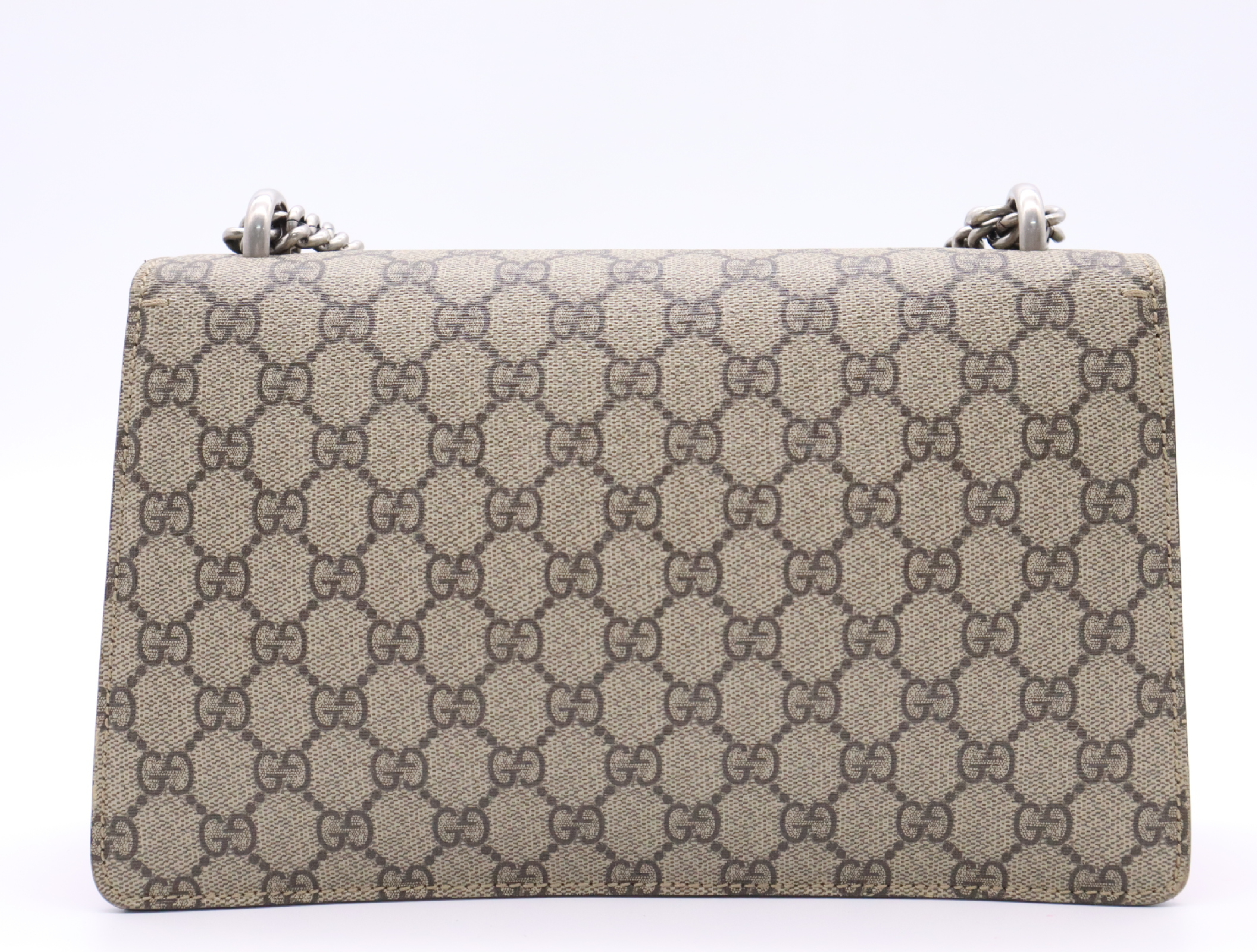 400249 Canvas x Suede Dionysus GG Small Shoulder Bag, Beige, Silver Hardware — view 2
