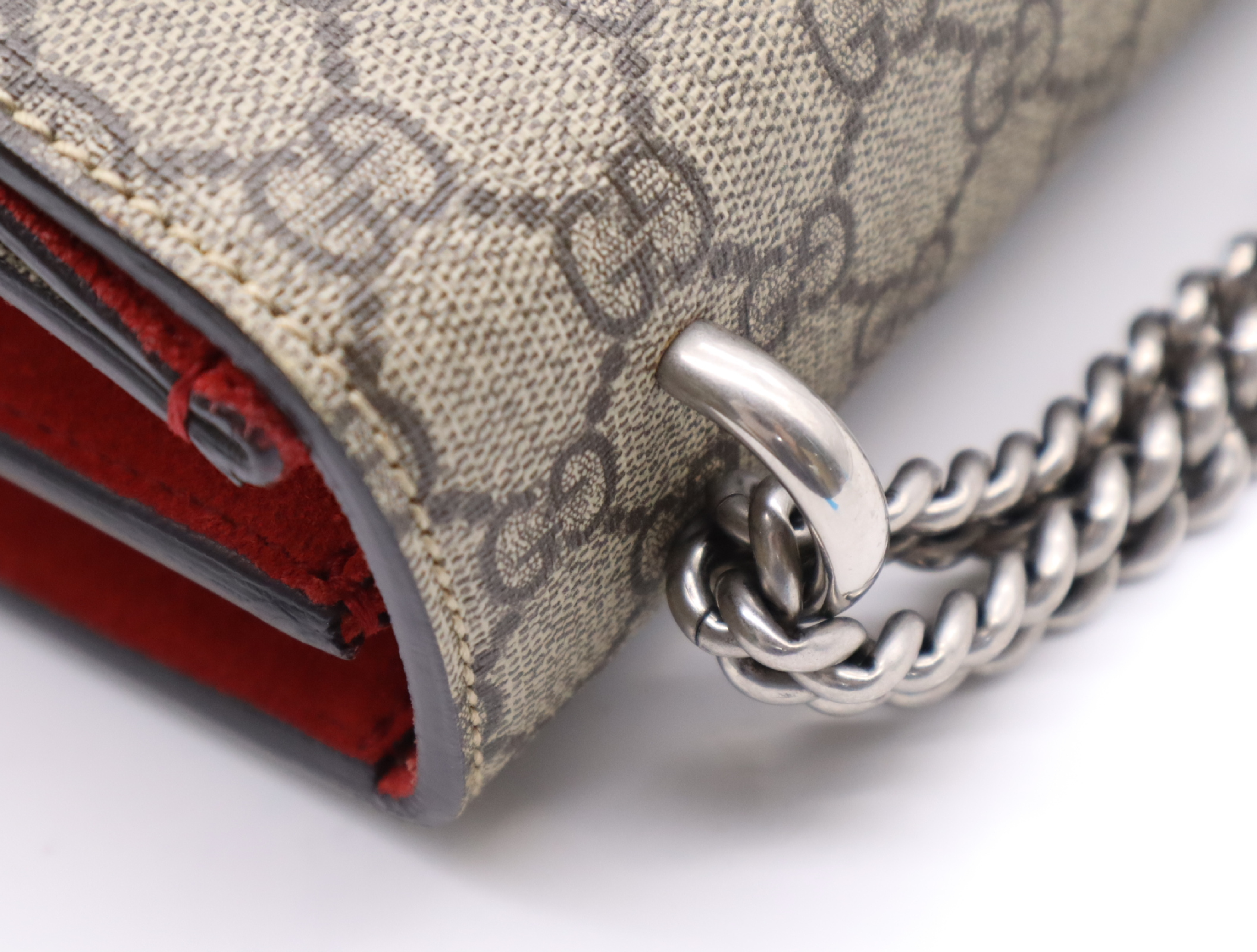 400249 Canvas x Suede Dionysus GG Small Shoulder Bag, Beige, Silver Hardware — view 8