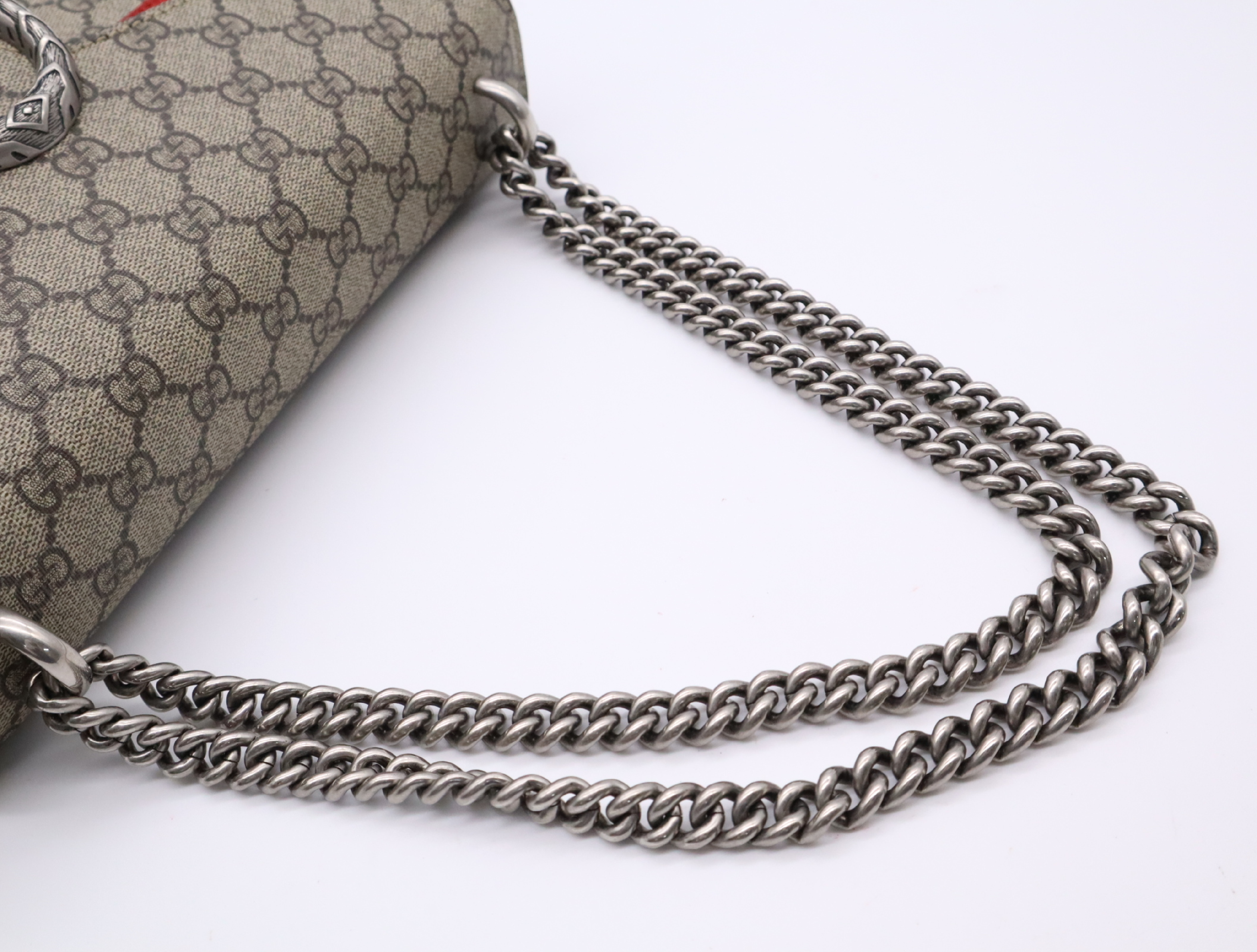400249 Canvas x Suede Dionysus GG Small Shoulder Bag, Beige, Silver Hardware — view 10