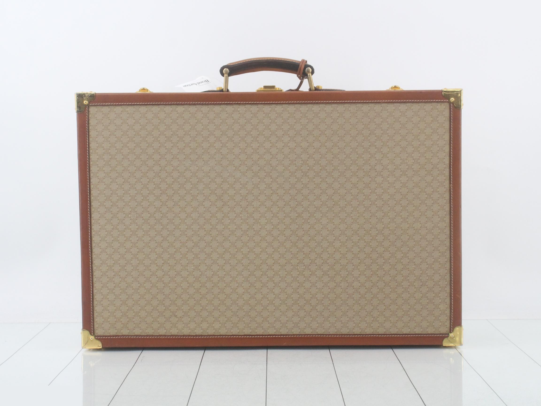 Vintage Macadam Pattern Trunk, Beige — view 2