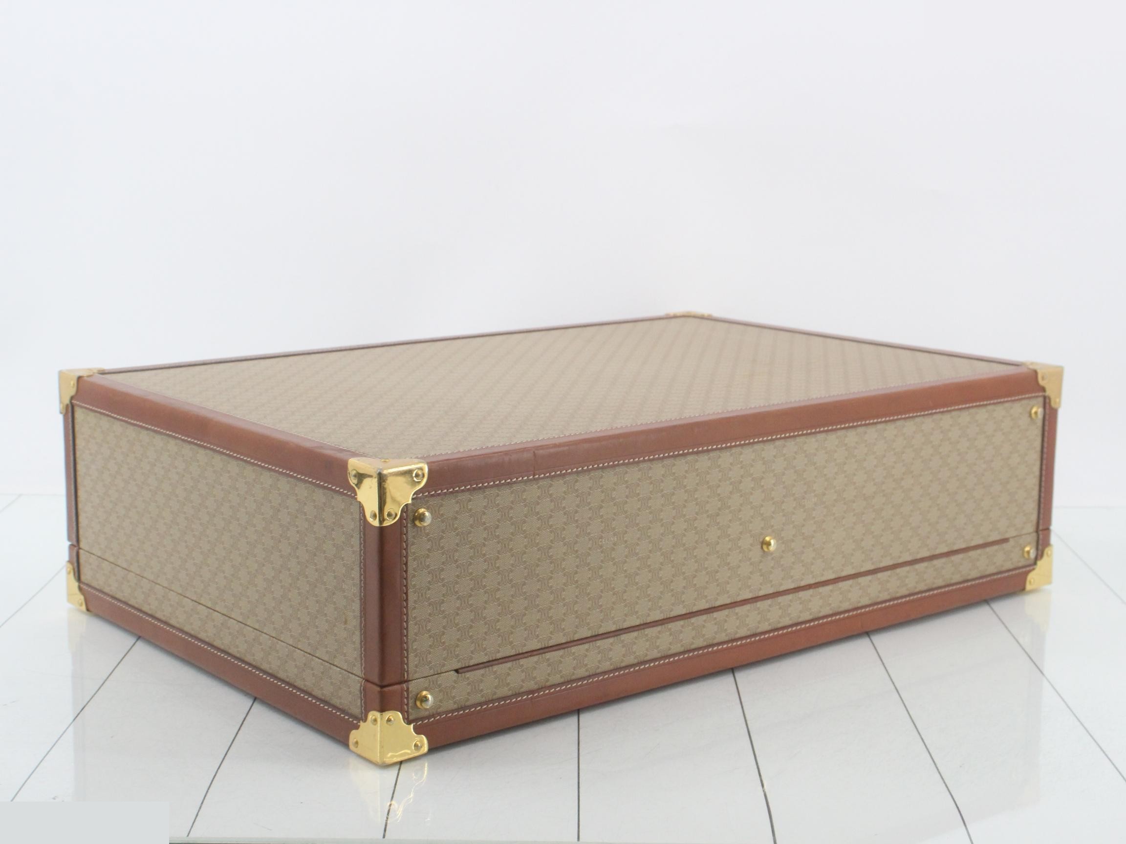Vintage Macadam Pattern Trunk, Beige — view 5