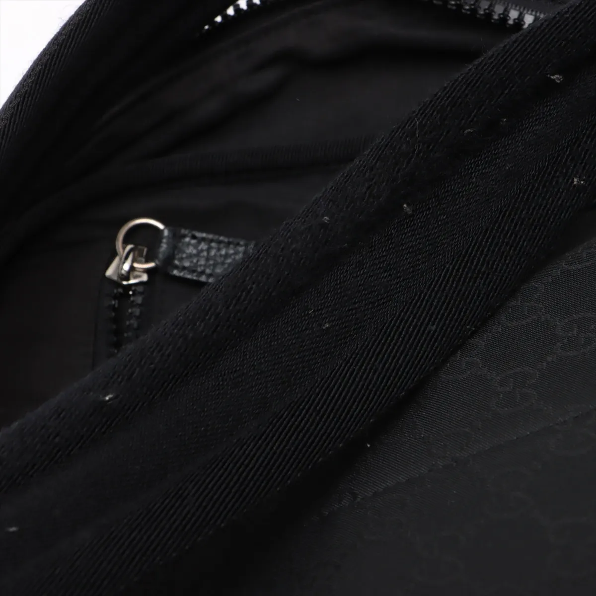 GG Nylon x Leather Backpack/Rucksack Black 449181 Outlet — view 12