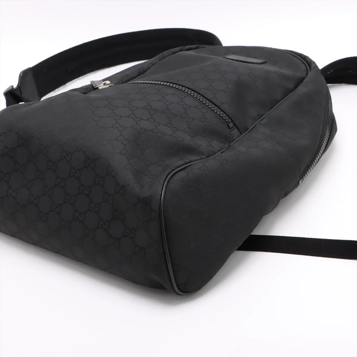 GG Nylon x Leather Backpack/Rucksack Black 449181 Outlet — view 3