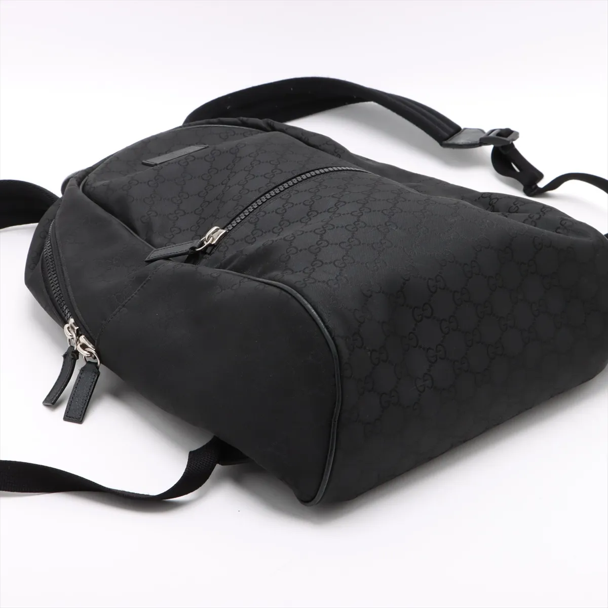 GG Nylon x Leather Backpack/Rucksack Black 449181 Outlet — view 4