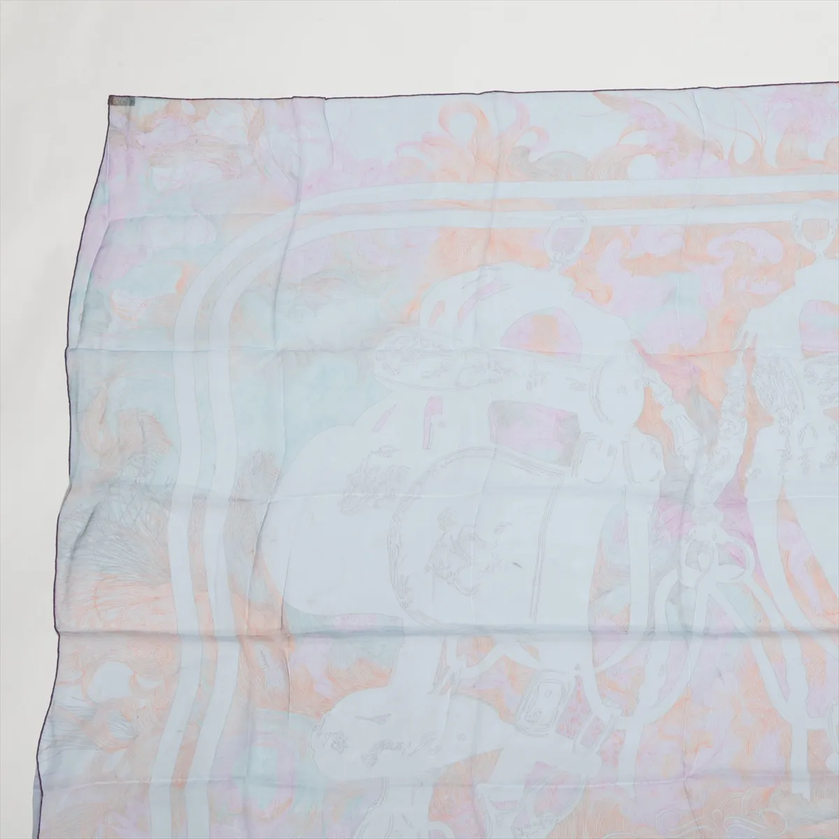 Carre 140 Scarf Silk Light Blue Thread 0 BRIDES de GALA en FINESSE Muslin Sheer — view 2