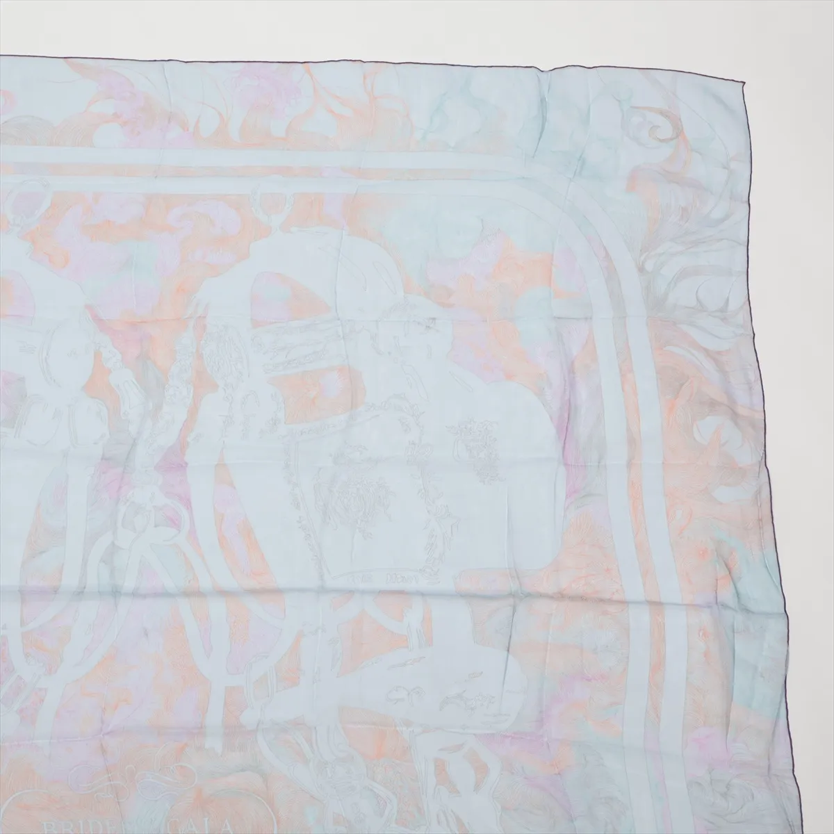 Carre 140 Scarf Silk Light Blue Thread 0 BRIDES de GALA en FINESSE Muslin Sheer — view 3