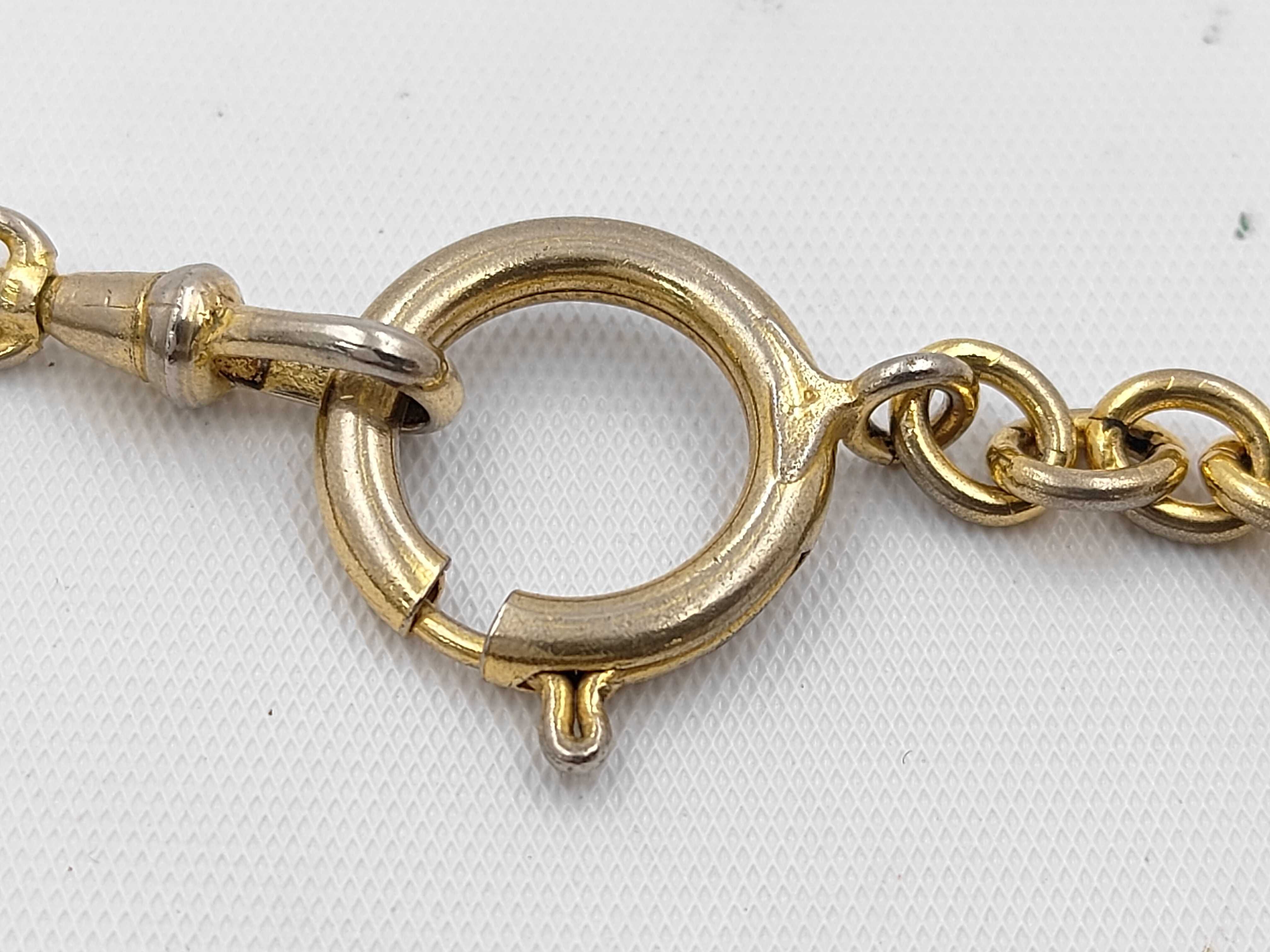 10-strand Logo Long Necklace Gold Chain Plate Necklace — view 4