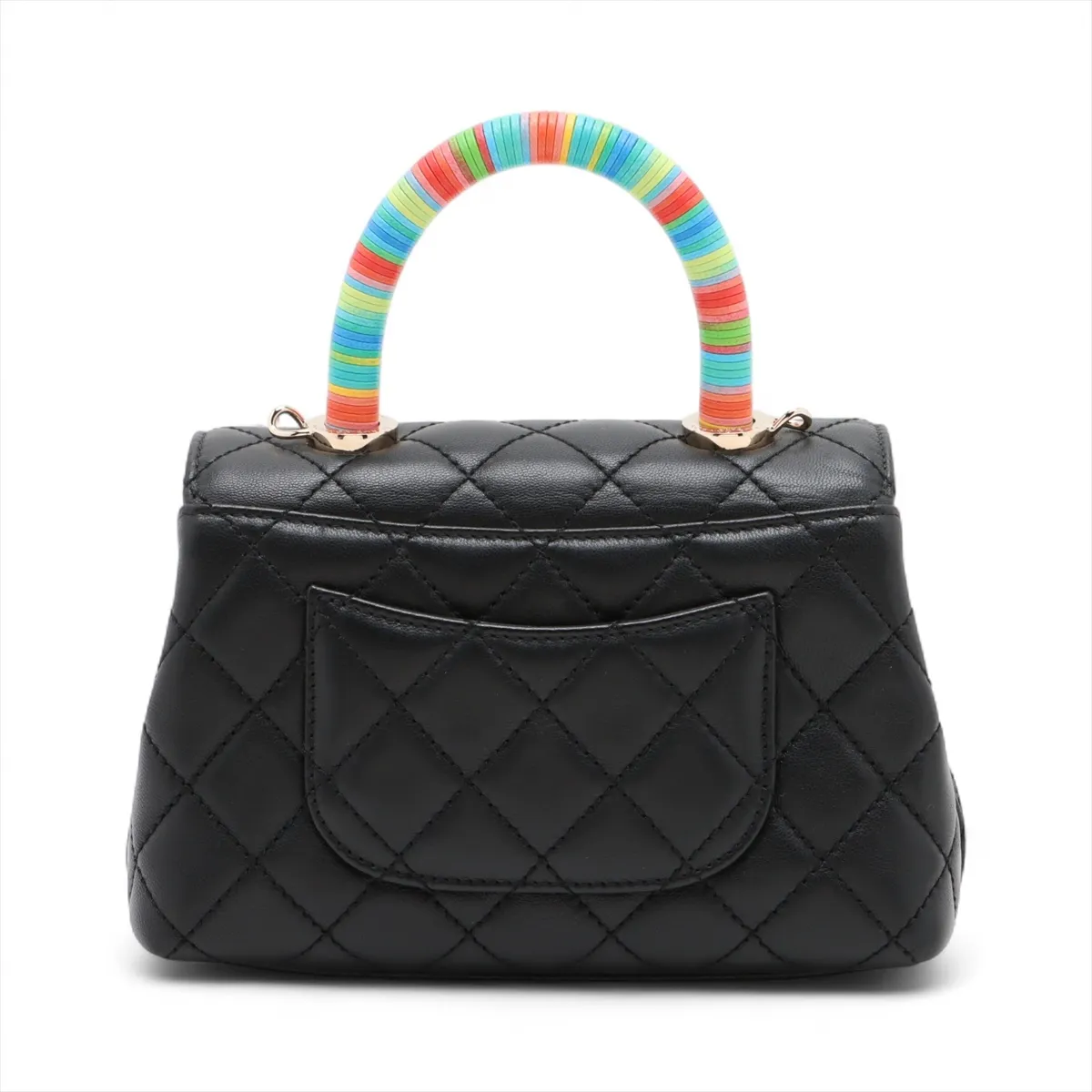 Coco Handle 19 XXS Lambskin 2-Way Handbag, Black with Gold Hardware, 31051057, Serial Number , AS2215 — view 2