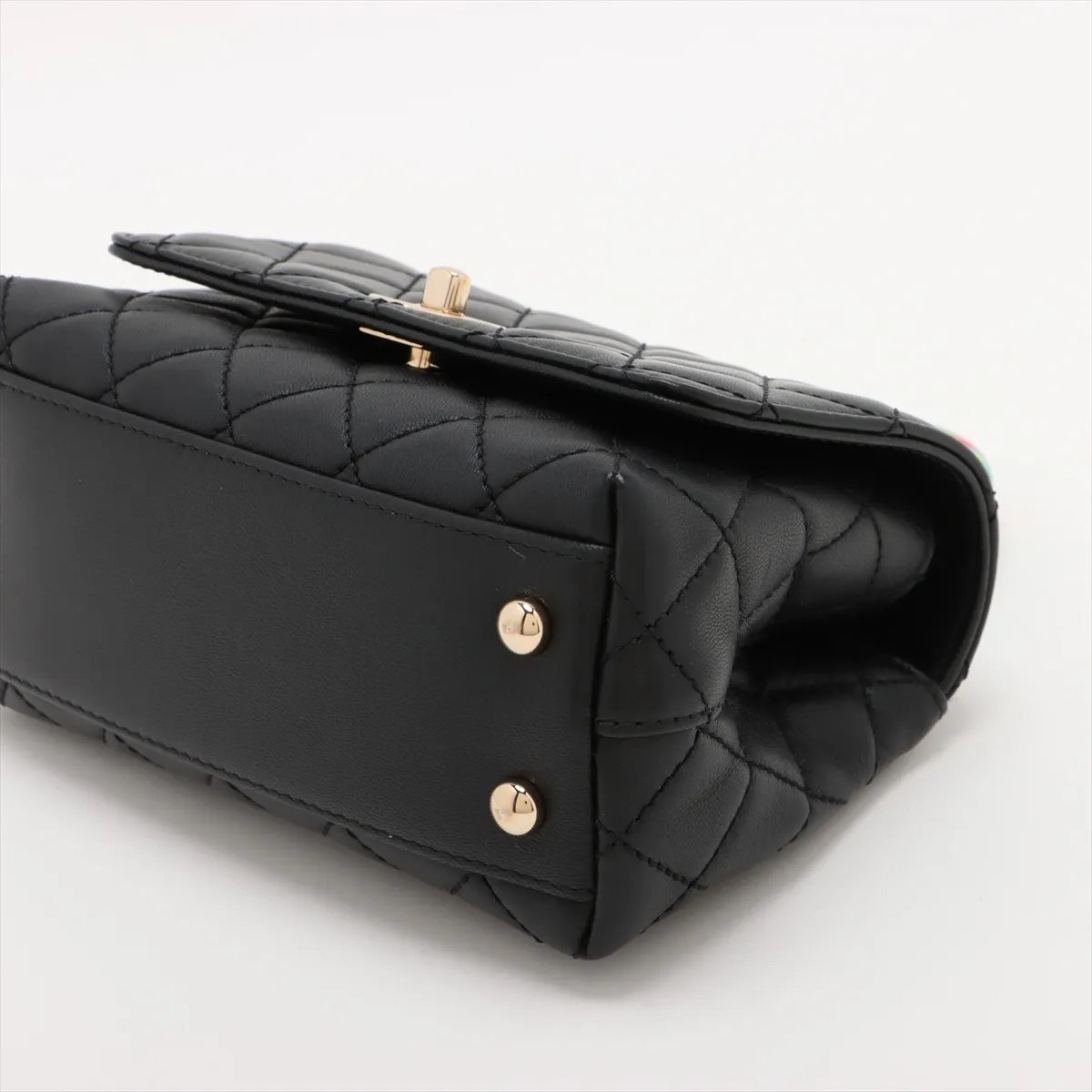Coco Handle 19 XXS Lambskin 2-Way Handbag, Black with Gold Hardware, 31051057, Serial Number , AS2215 — view 3