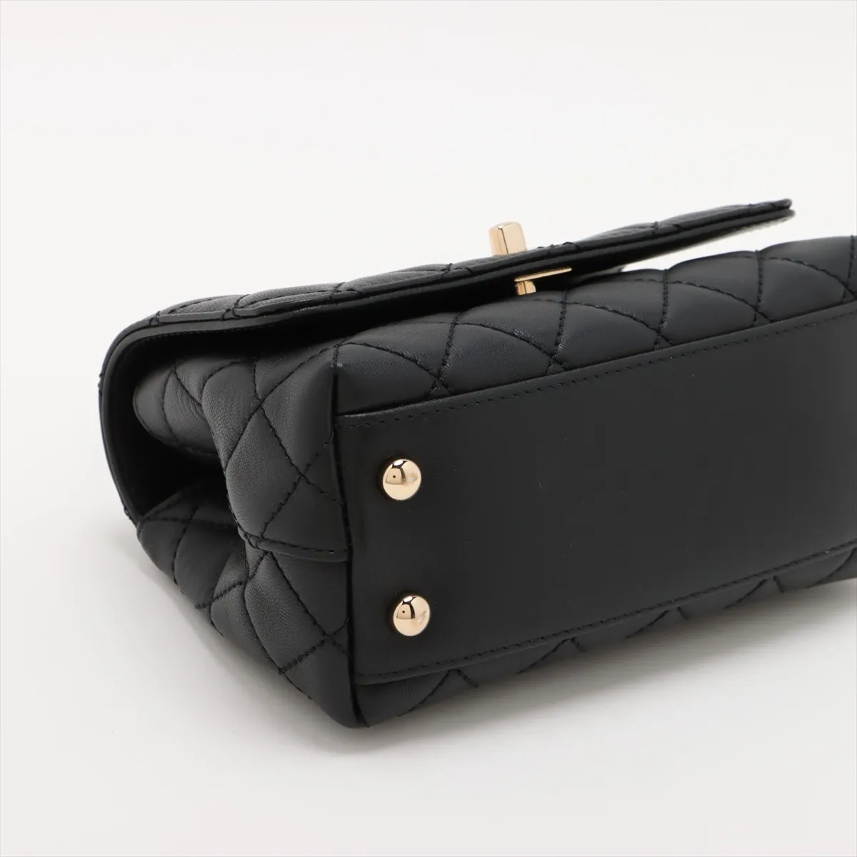 Coco Handle 19 XXS Lambskin 2-Way Handbag, Black with Gold Hardware, 31051057, Serial Number , AS2215 — view 4