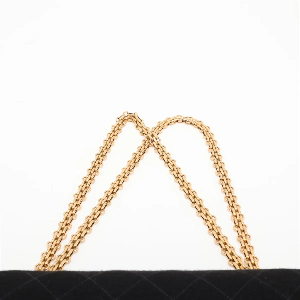 Matelassé 25 Cotton Double Flap Double Chain Bag, Black with Gold Hardware, 4390389, Series 4, A01112 — view 6
