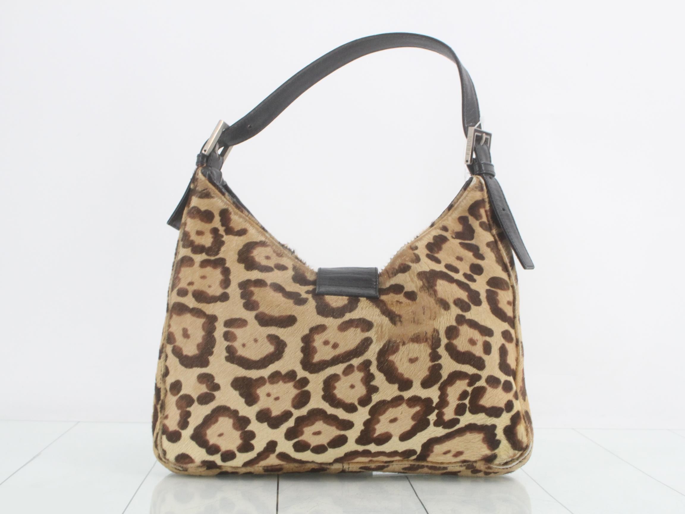 Leopard Calfskin Leather Mamma Shoulder Bag — view 2