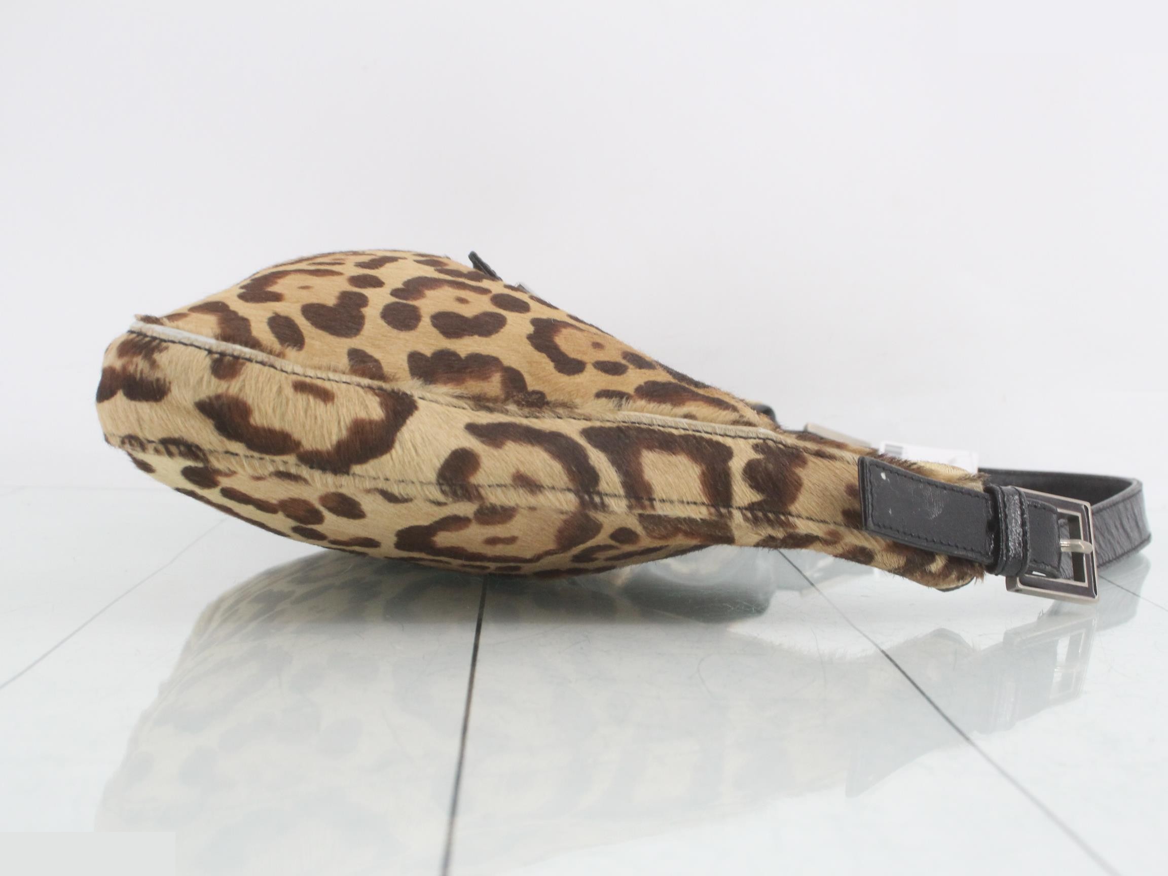 Leopard Calfskin Leather Mamma Shoulder Bag — view 3