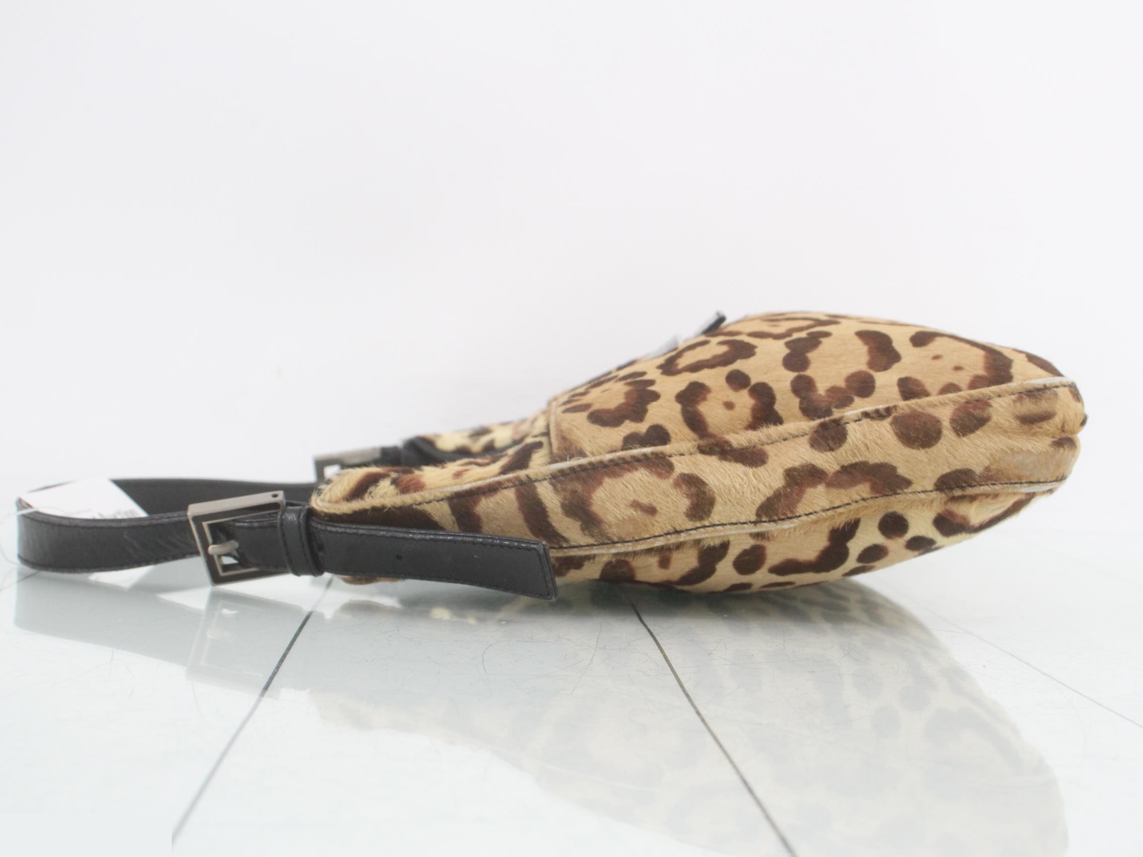 Leopard Calfskin Leather Mamma Shoulder Bag — view 4