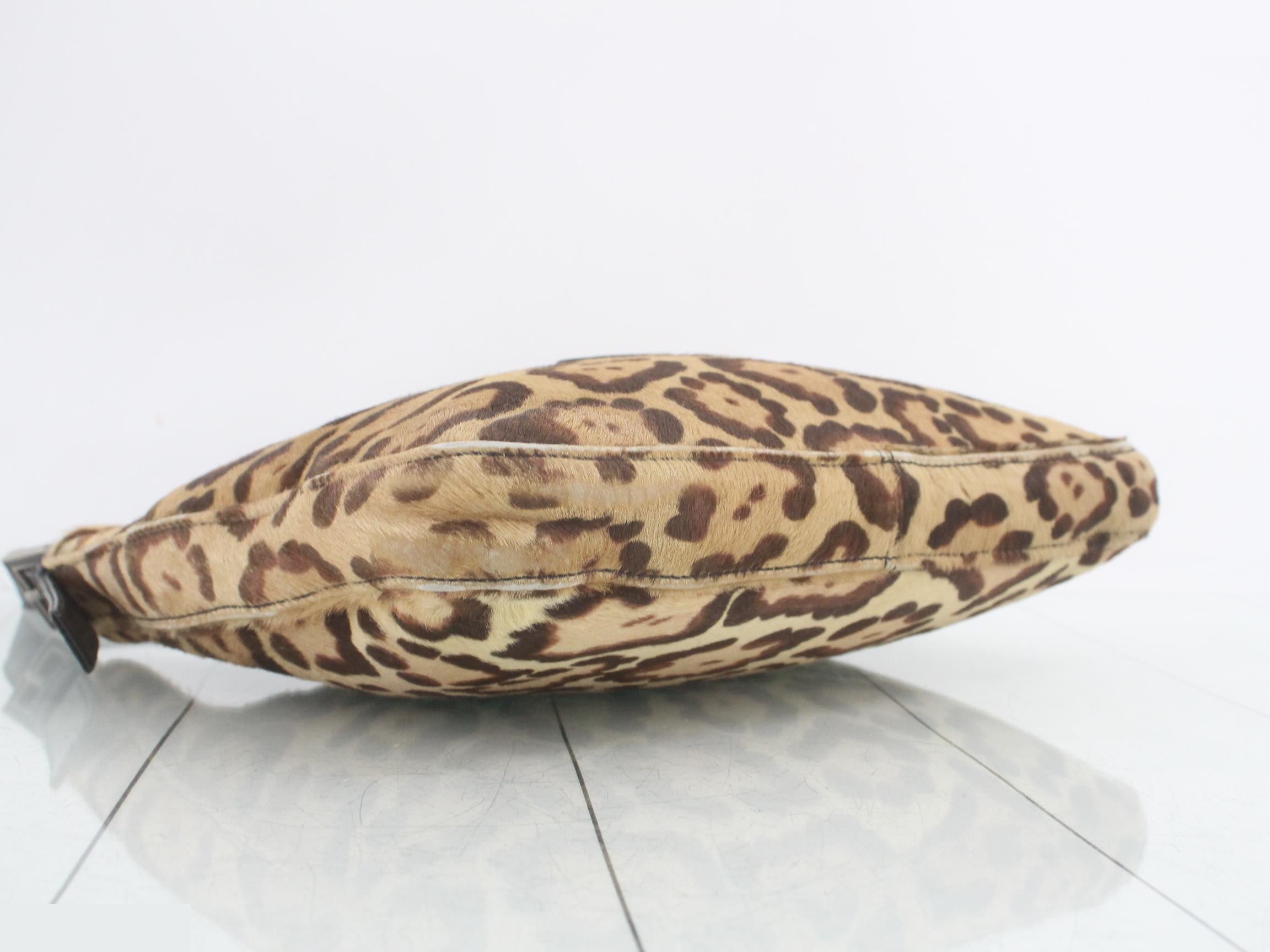 Leopard Calfskin Leather Mamma Shoulder Bag — view 5
