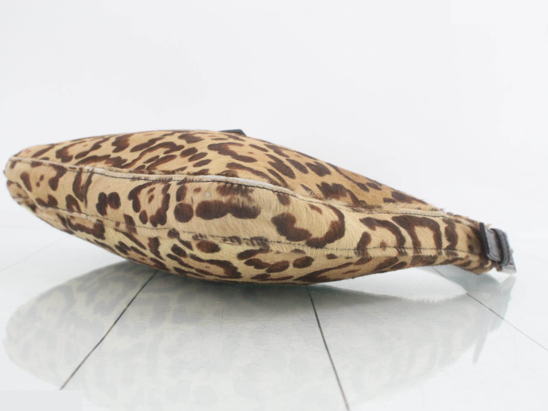 Leopard Calfskin Leather Mamma Shoulder Bag — view 6