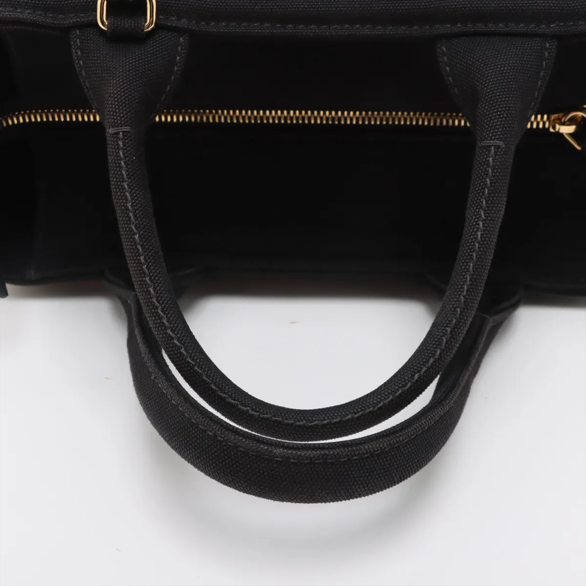 Canapa Wicker Rattan x Canvas 2WAY Handbag Beige x Black — view 5