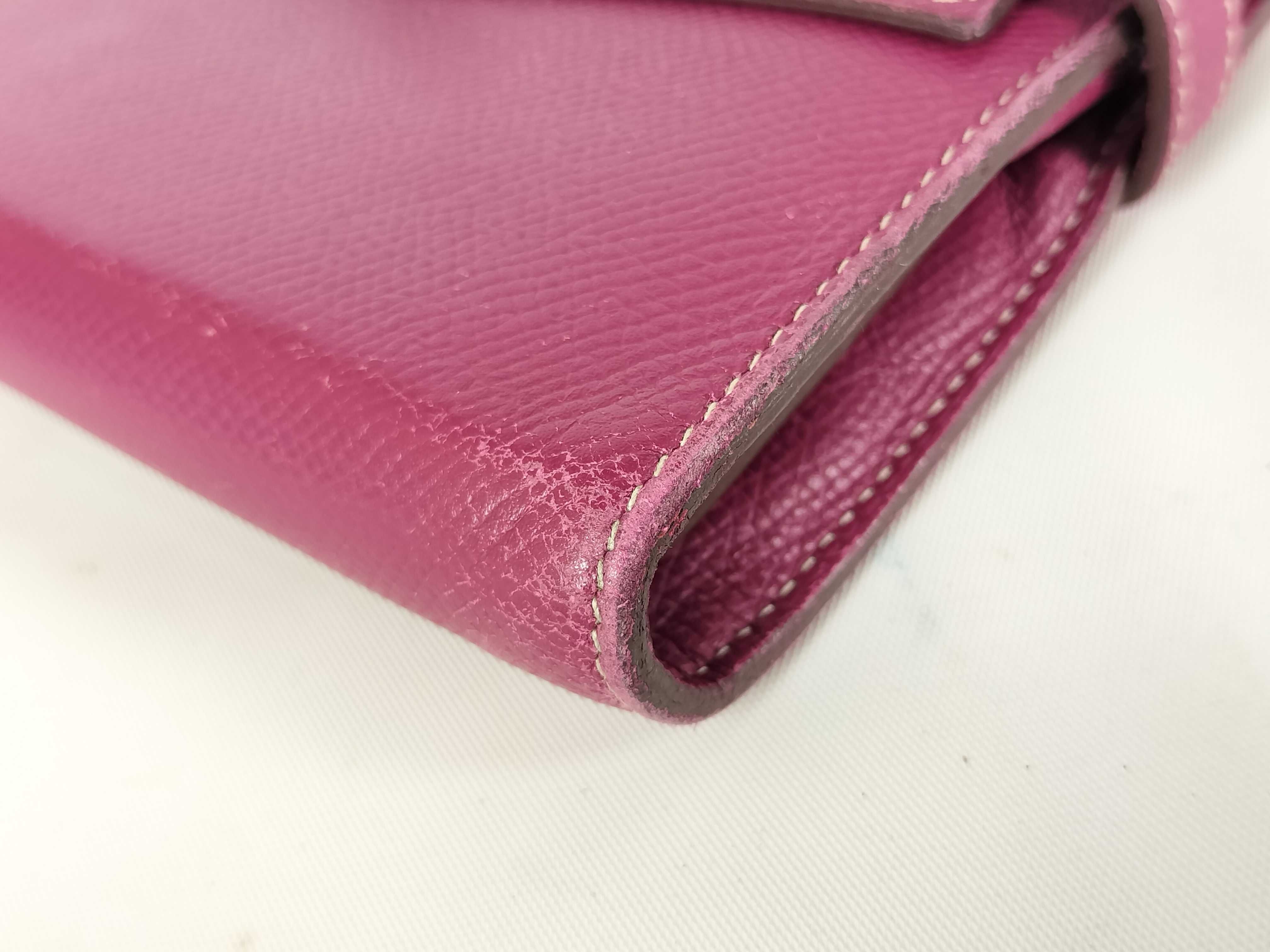 Kelly Wallet Long, Epsom Leather, Purple, Silver Hardware, P Stamp — view 2